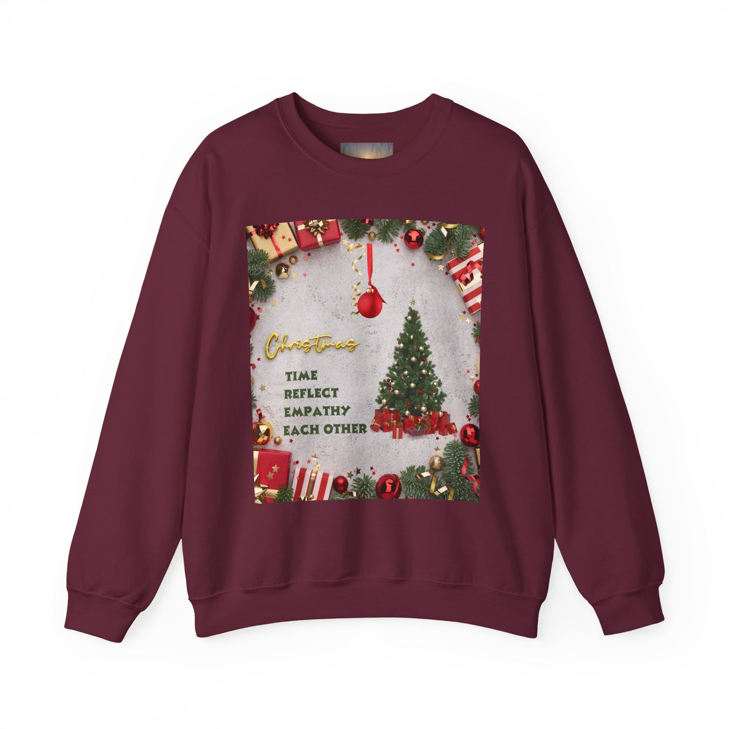 Cozy Christmas Sweatshirt - Reflect Empathy & Be A New You, Holiday Gift, Winter Fashion, Christmas Celebration, Unisex Crewneck