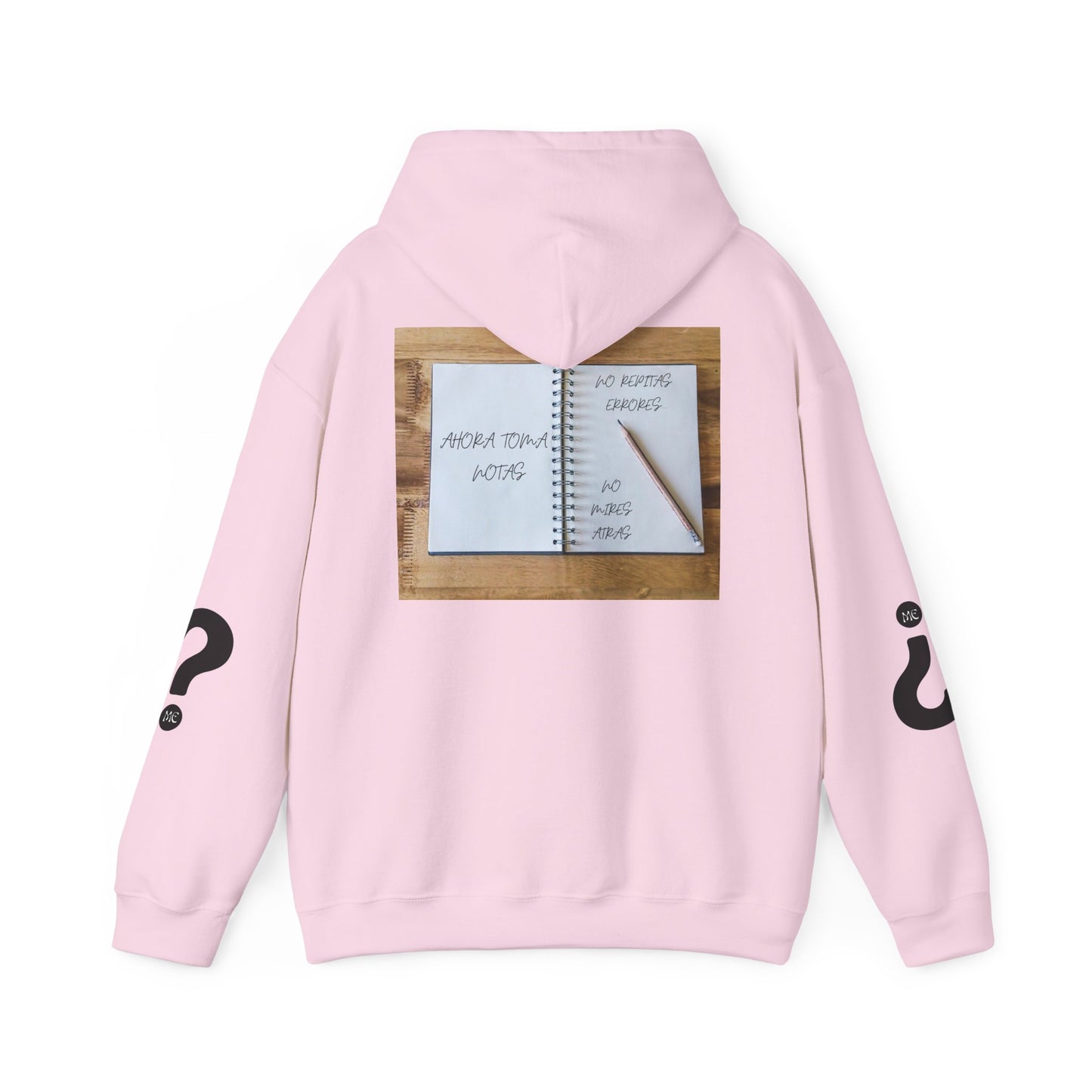 PASA LA PAGINA Inspirational Unisex Hoodie, Motivational Sweatshirt, Cozy Gift for Students, Printable Hoodie, Note-Taking Style