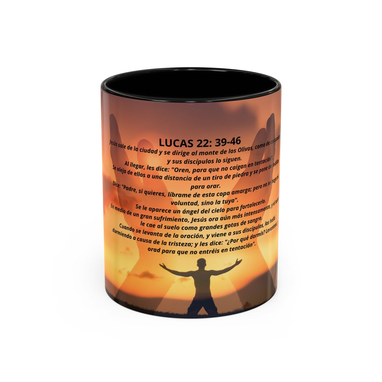 LUCAS 22: 39-46 Oración en el Monte Accent Coffee Mug (1ó1, 15oz)