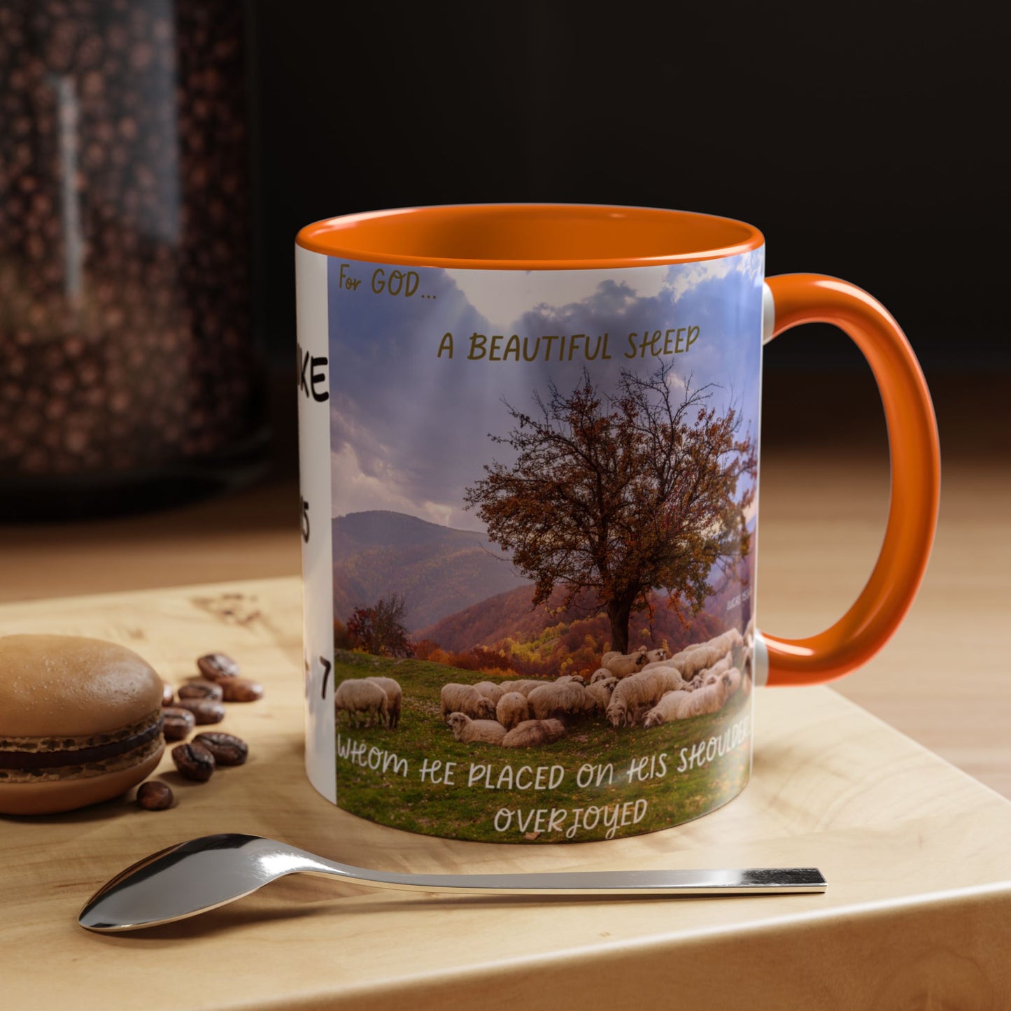 BLACK SHEEP Beautiful Sheep Coffee Mug, Inspirational Luke 15:3-7 Mug, Nature Lover Gift, Faith-Based Beverage Cup, Unique Farmhouse Decor