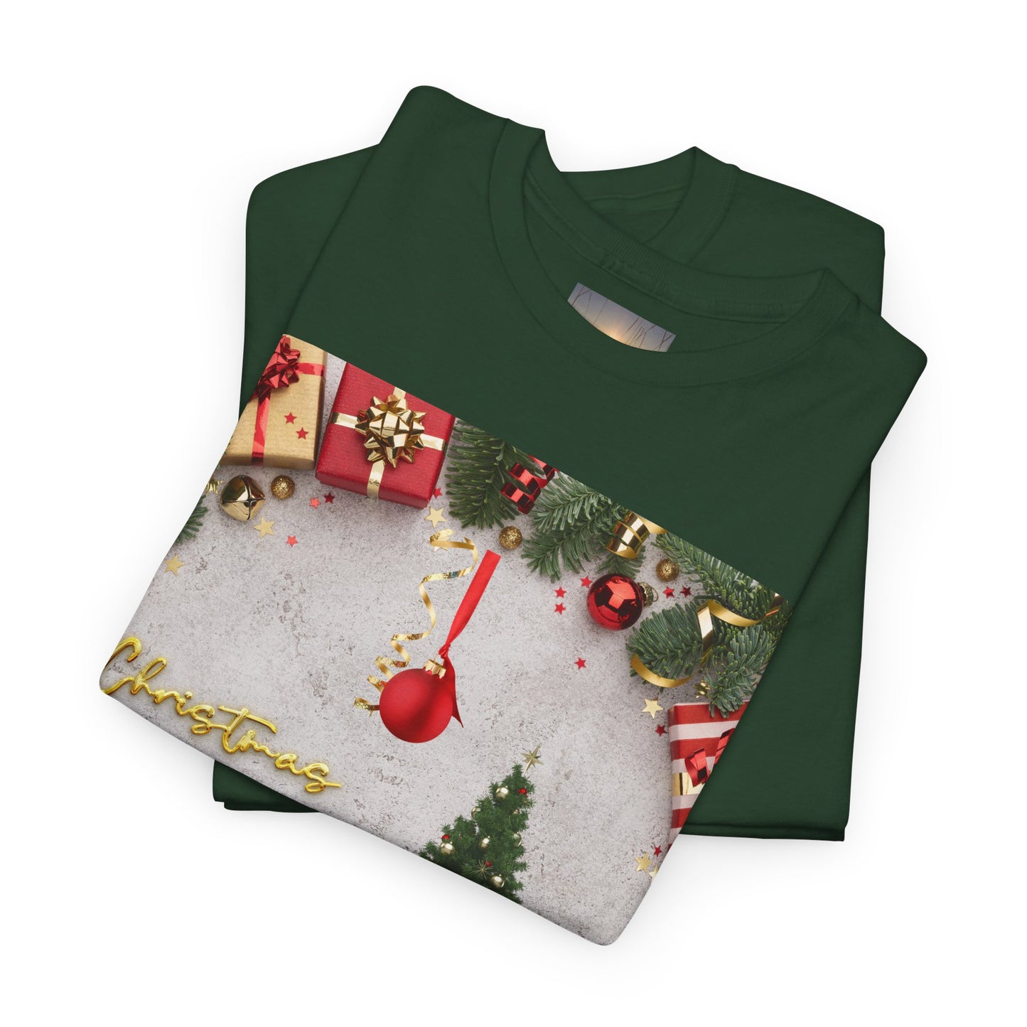 Christmas-Themed Unisex Heavy Cotton Tee, Holiday Gift, Festive Apparel, Family Gatherings, New Year Celebrations, Cute Christmas Shirt