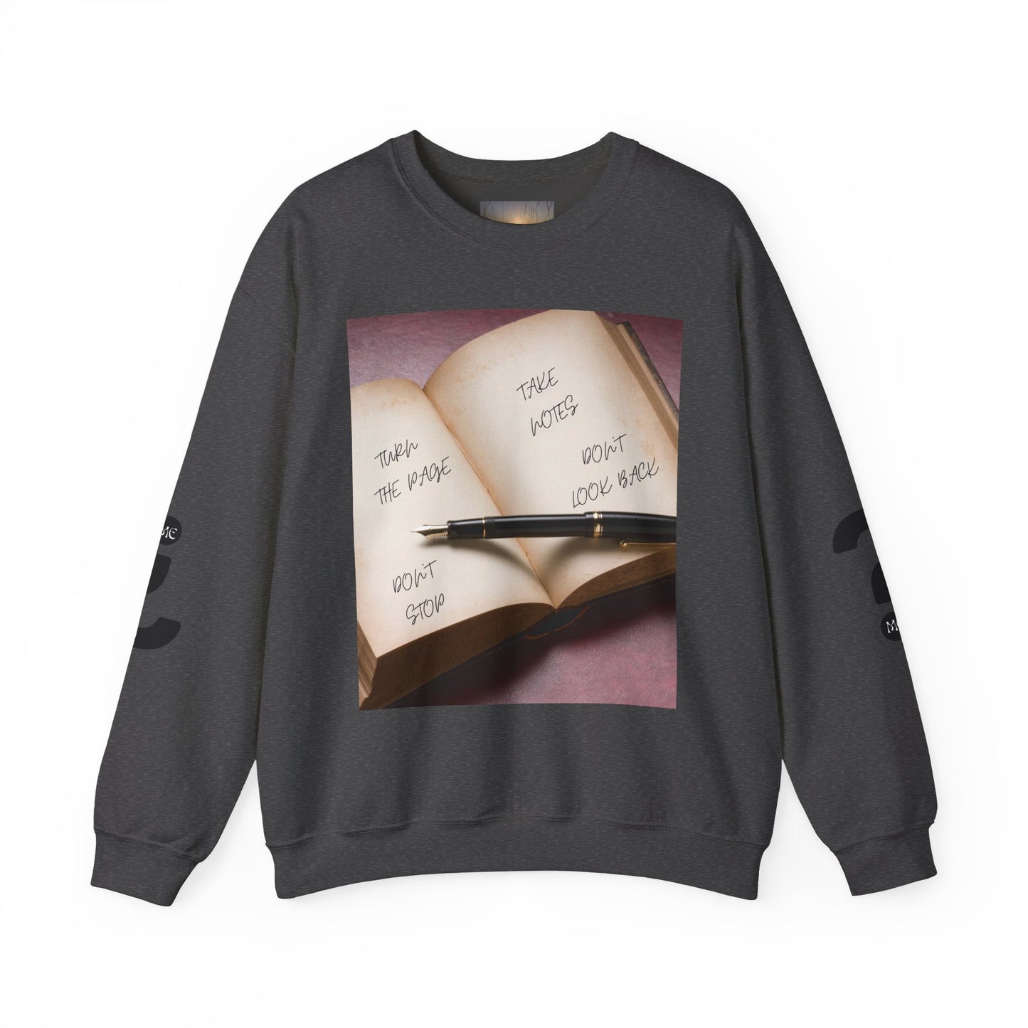 TURN THE PAGE Inspirational Sweatshirt for Note-Takers, Cozy Crewneck, Motivational Gift, Book Lovers, Back-to-School Apparel