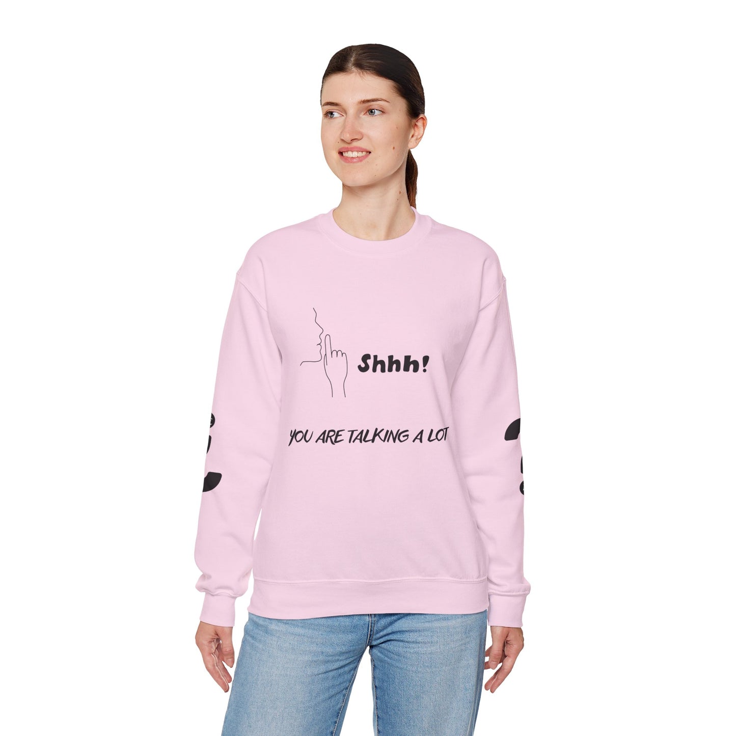 SHHH! SILENCE Unisex Humor Crewneck Sweatshirt: Funny Silence Design, Perfect for Gifting, Casual Wear, Birthday, Holidays, Conversation Starter