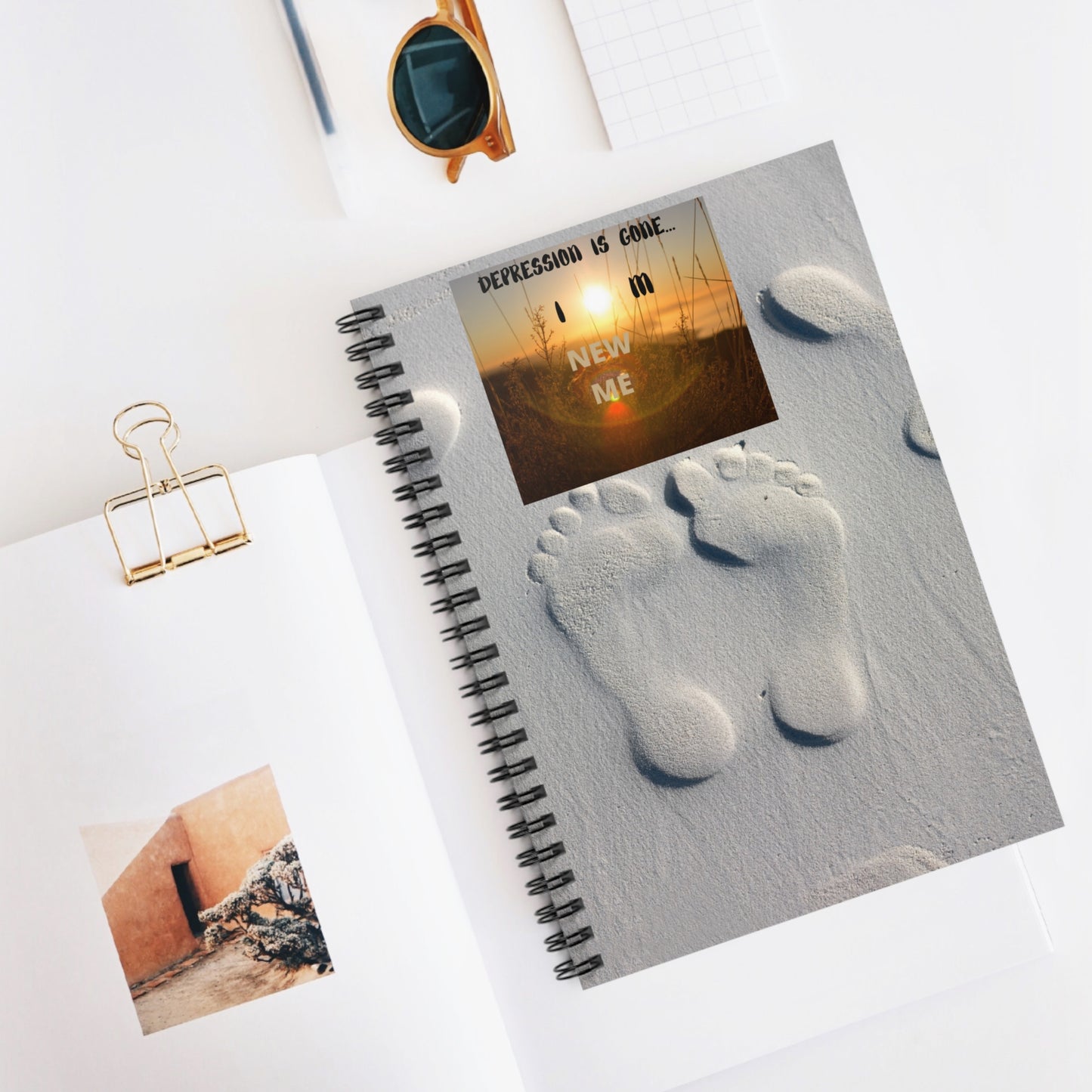 DEPRESSION IS GONE IM NEW ME Spiral Notebook - Ruled Line