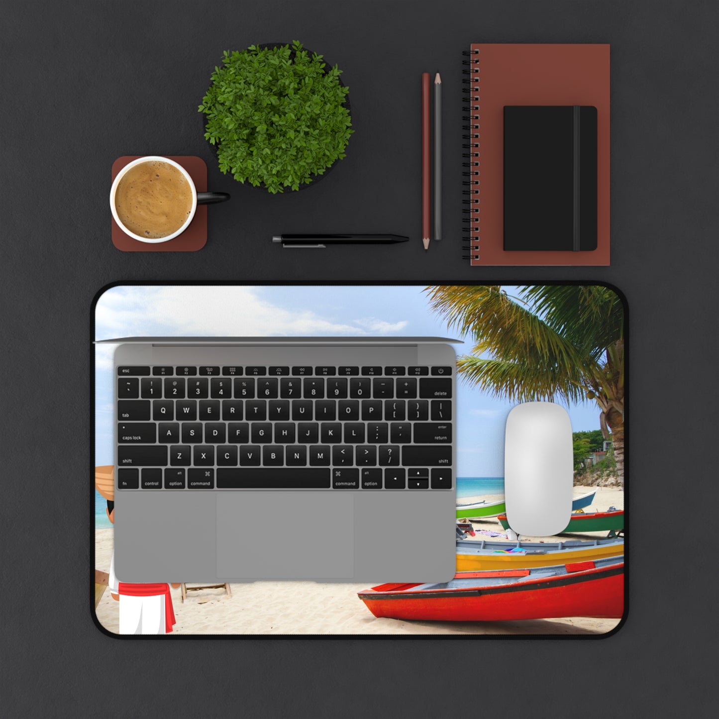 Puerto Rico Desk Mat, Tropical Desk Accessory for Home & Office, Gift for Travel Lovers, Summer Vibes Decoration, Personalized Workspace