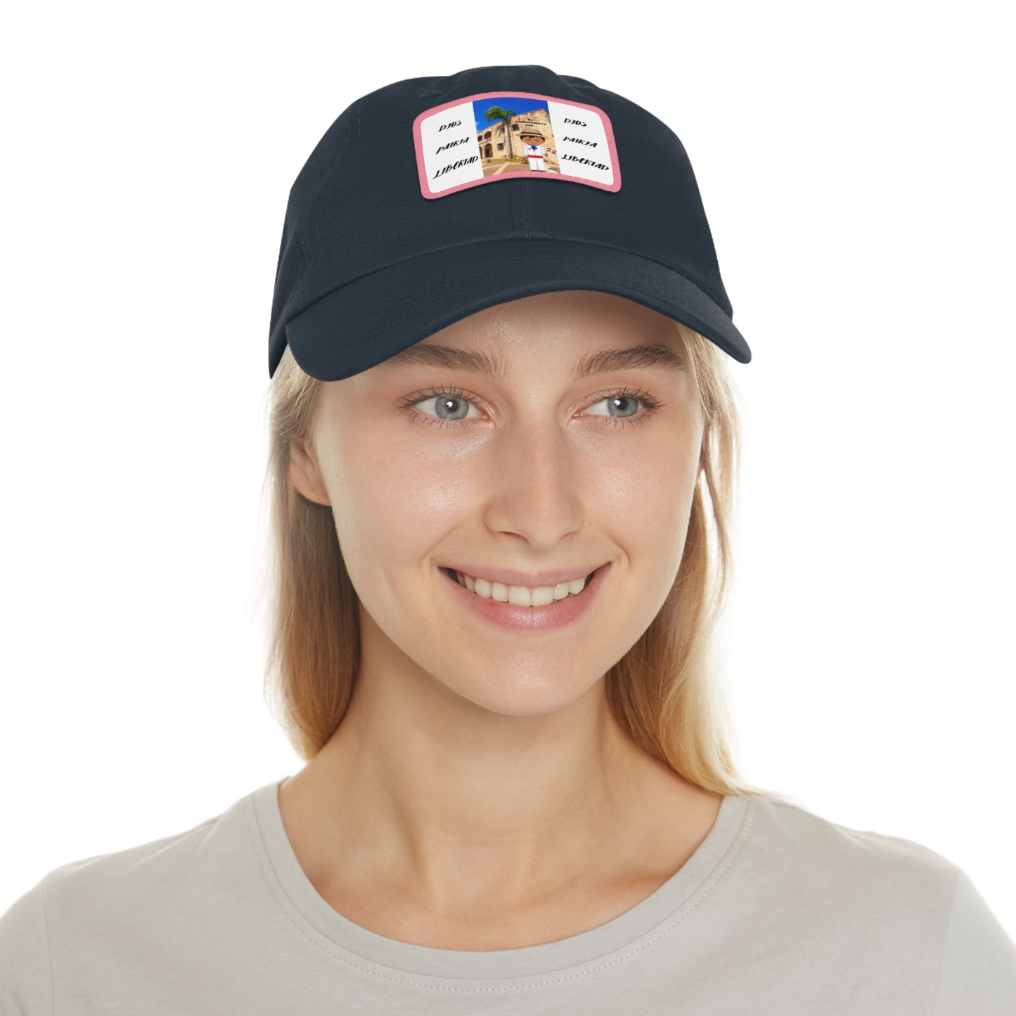 DIOS PATRIA LIBERTAD EL DOMINICANITO ESE Dad Hat with Leather Patch (Rectangle)