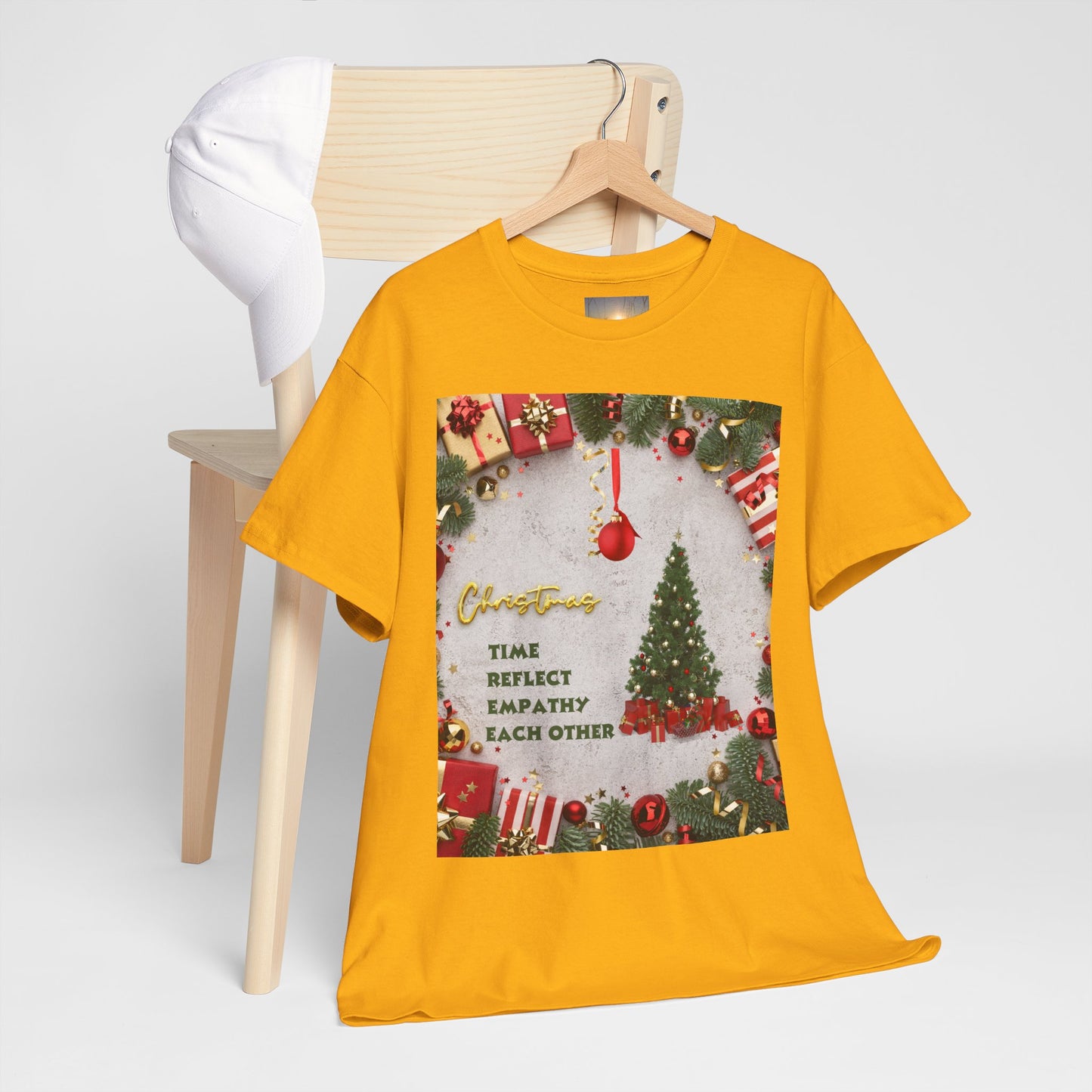 Christmas-Themed Unisex Heavy Cotton Tee, Holiday Gift, Festive Apparel, Family Gatherings, New Year Celebrations, Cute Christmas Shirt