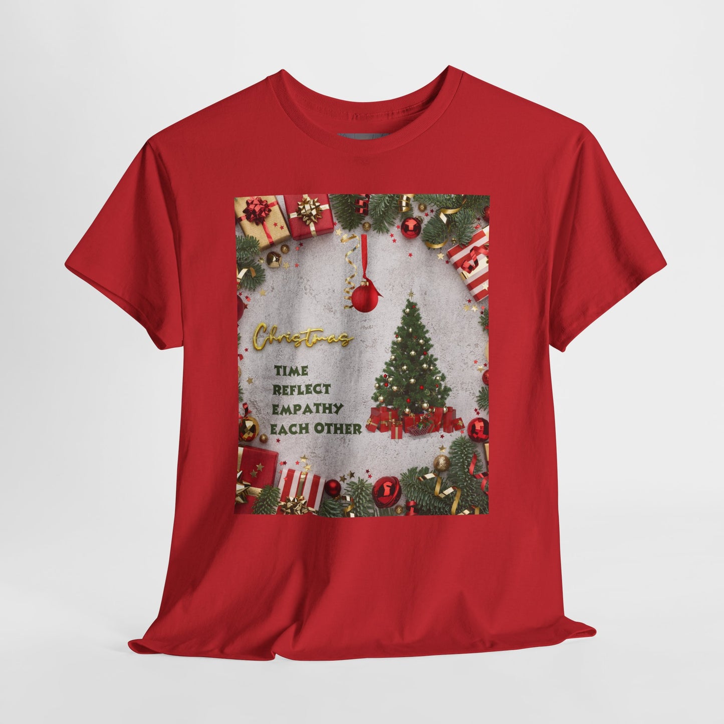 Christmas-Themed Unisex Heavy Cotton Tee, Holiday Gift, Festive Apparel, Family Gatherings, New Year Celebrations, Cute Christmas Shirt