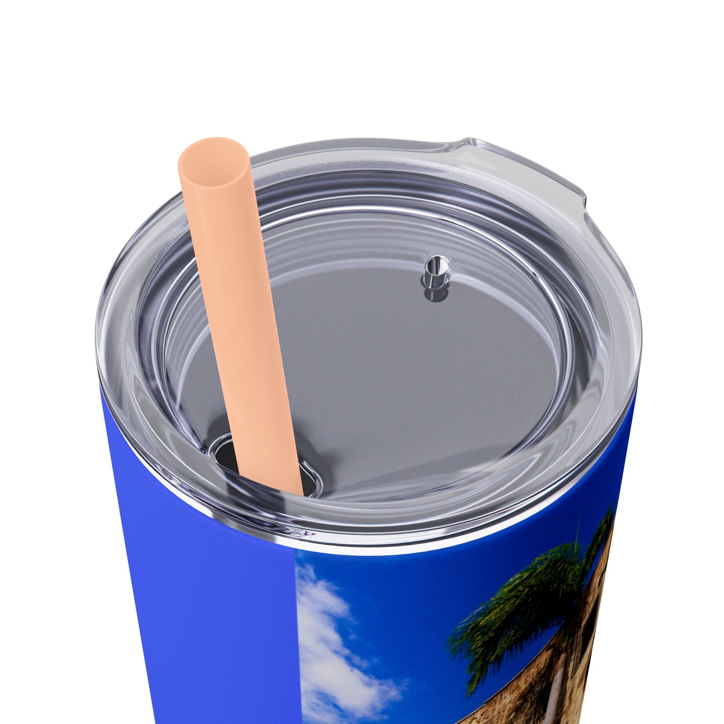 DOMINICAN REPUBLIC Vibrant Travel Tumbler, 20oz Skinny Tumbler with Straw - Perfect for Summer Adventures, Vacation, Gifts, Customizable