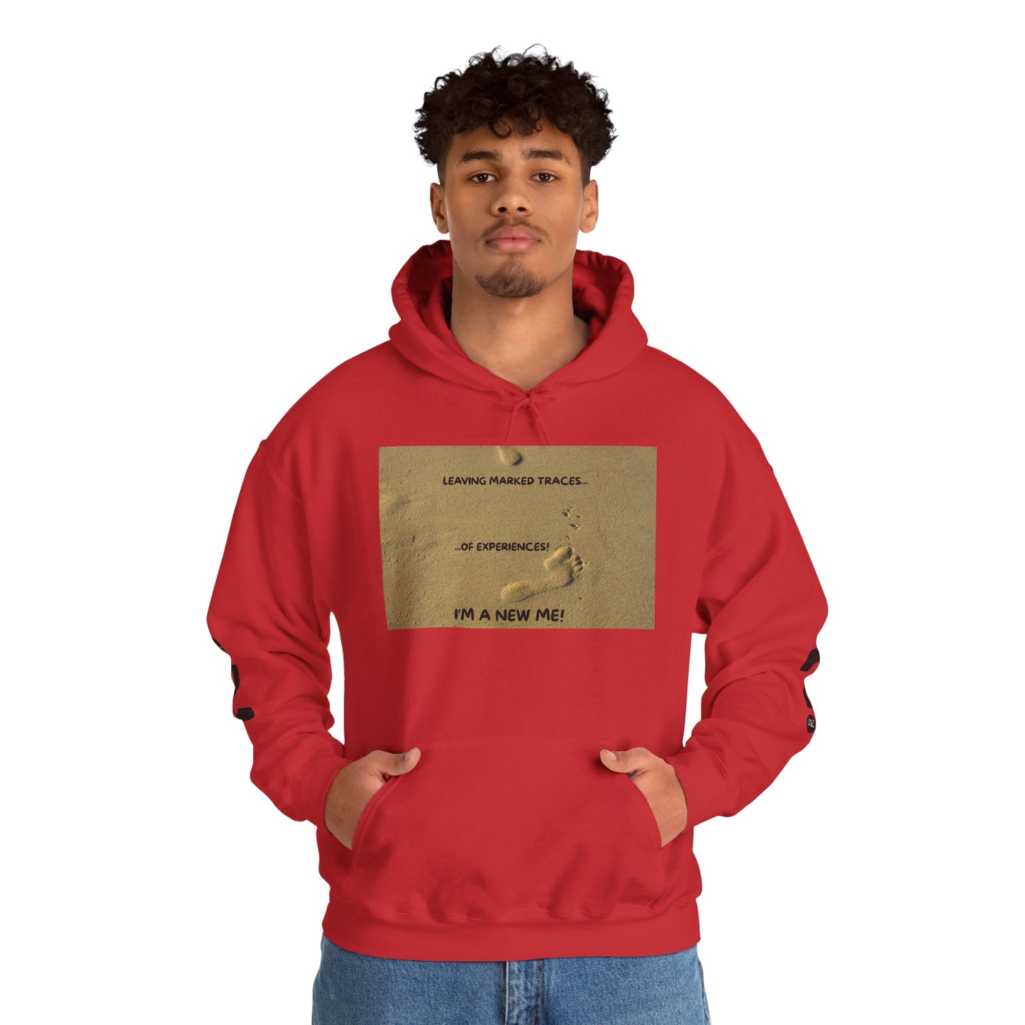 LEAVING MARKED TRACES Unisex Hooded Sweatshirt – Embrace Change, Perfect for Motivational Gifts, Cozy Casual Wear, Comfortable Daily Style, Inspirational Apparel