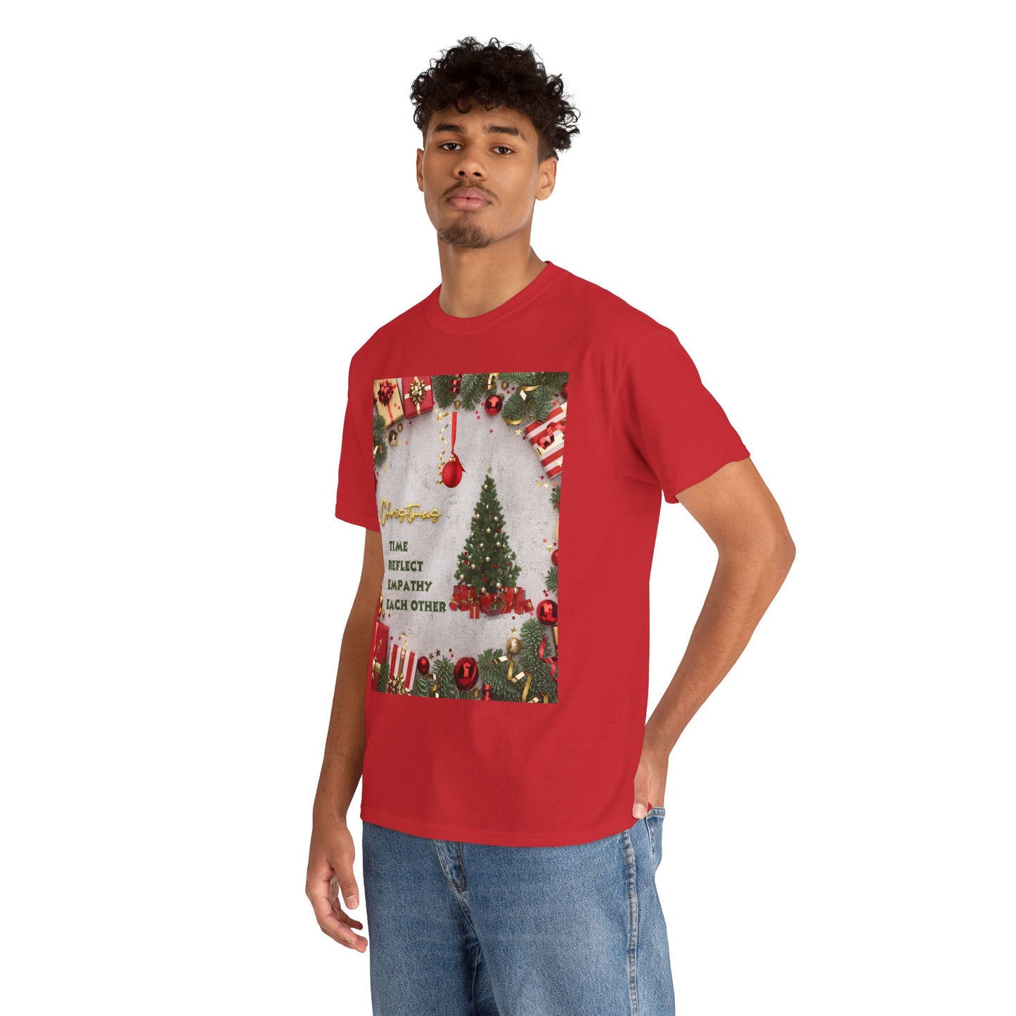 Christmas-Themed Unisex Heavy Cotton Tee, Holiday Gift, Festive Apparel, Family Gatherings, New Year Celebrations, Cute Christmas Shirt