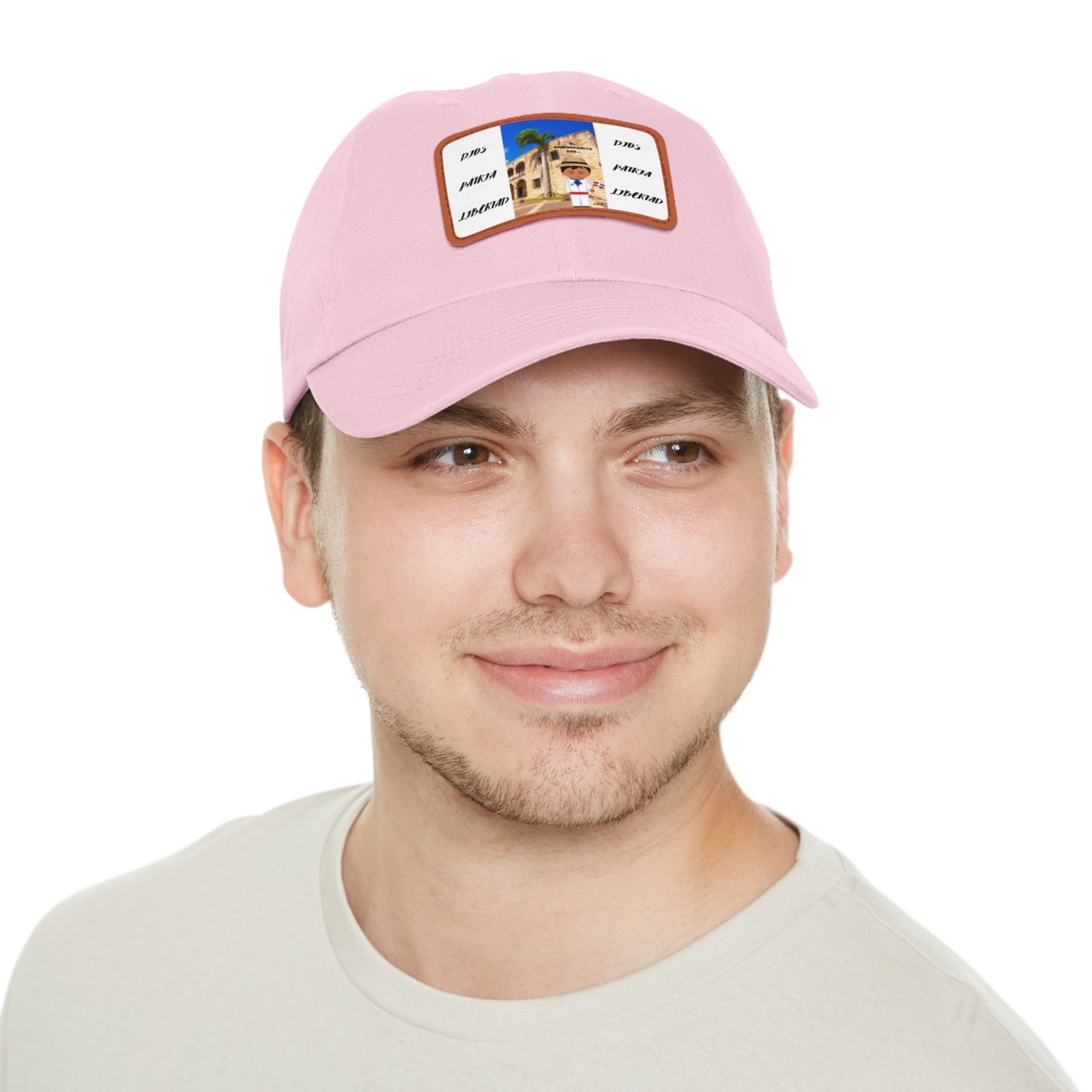 DIOS PATRIA LIBERTAD EL DOMINICANITO ESE Dad Hat with Leather Patch (Rectangle)