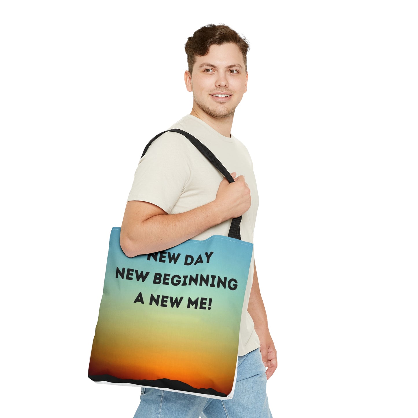 NEW DAY NEW BEGINNING A NEW ME Tote Bag (AOP)