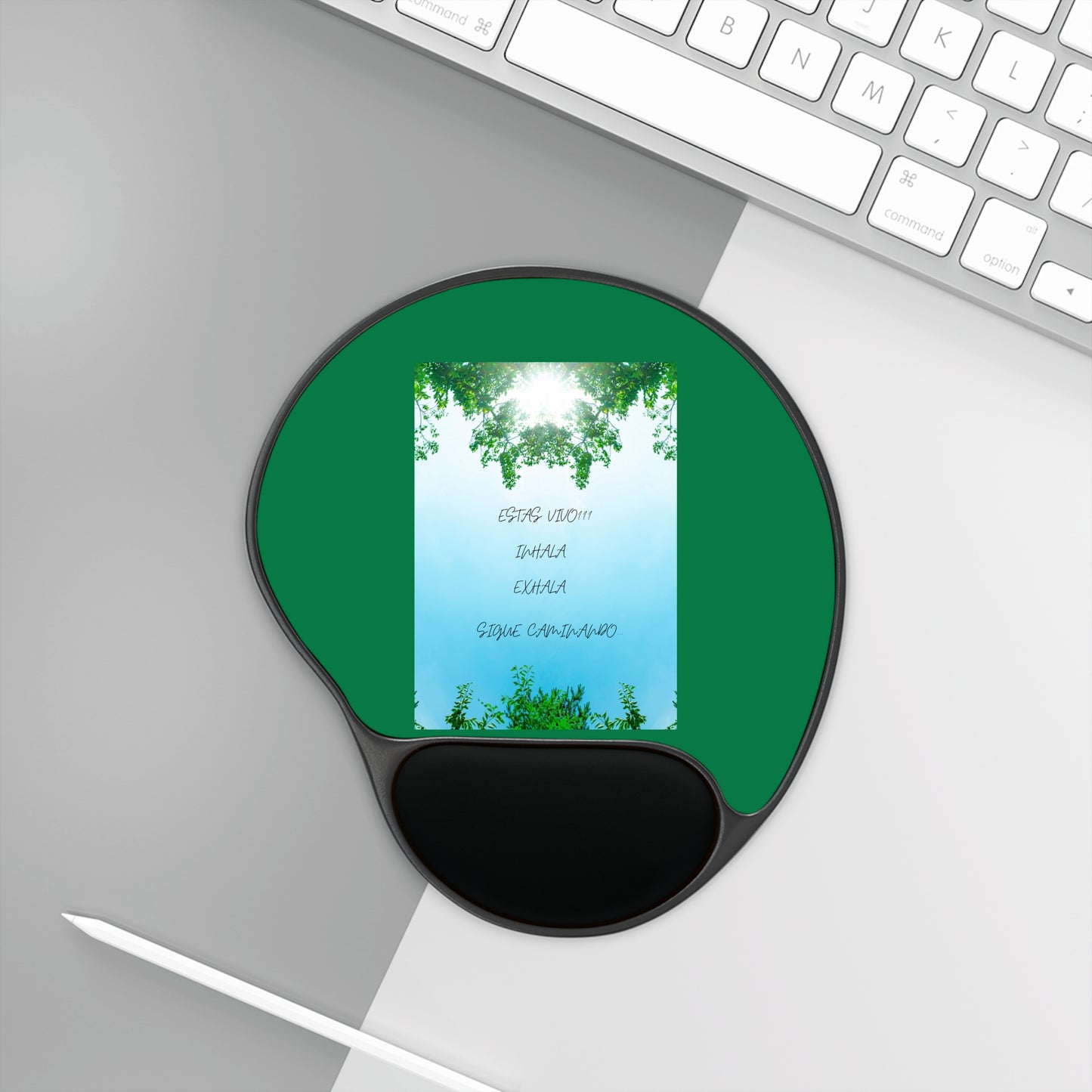 ESTAS VIVO Eco-Friendly Mouse Pad with Wrist Rest, Motivational Desk Accessory, Ideal for Home Office, Greenery Design, Gift for Students
