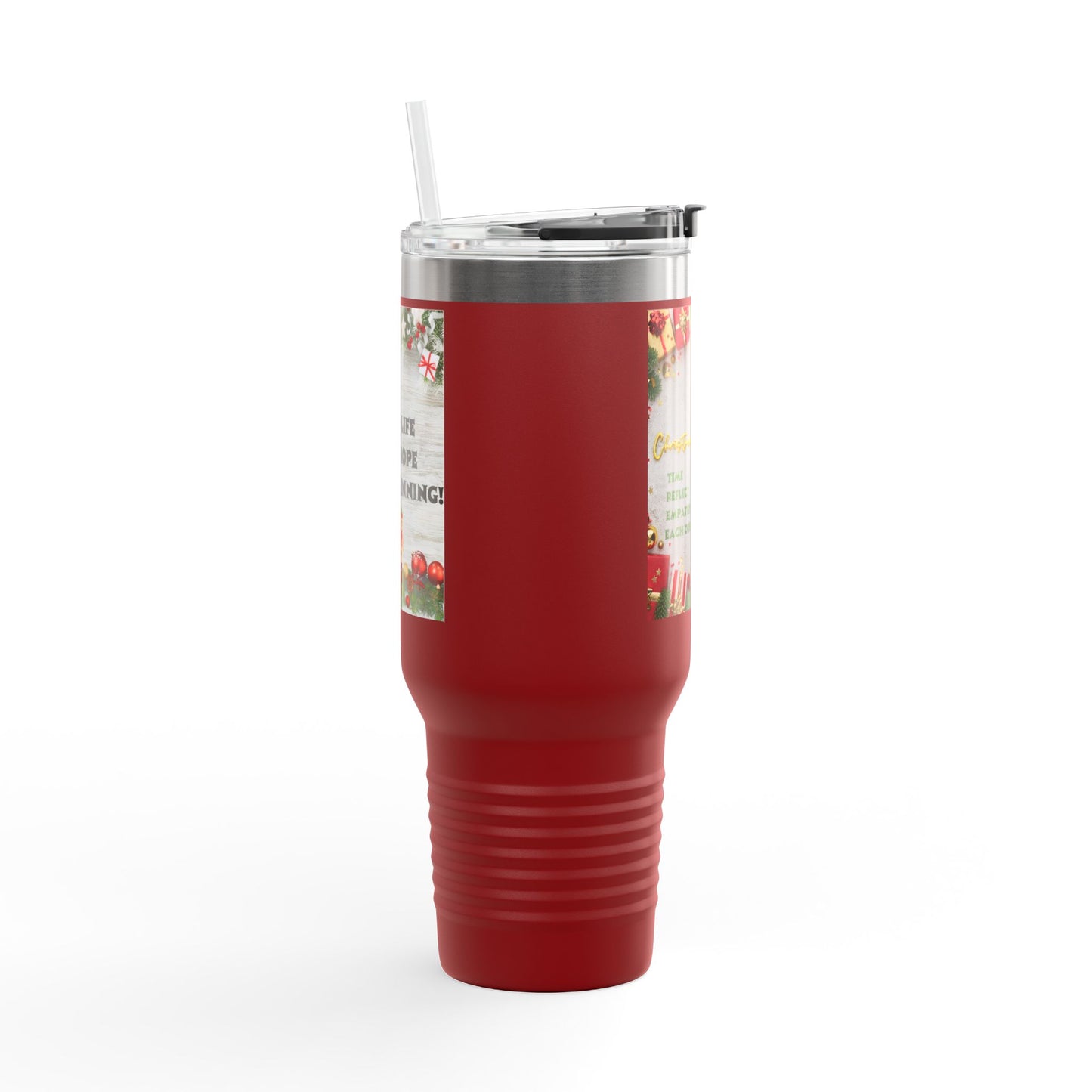 Holiday Insulated Travel Mug, 40oz | Christmas Gift, Travel Coffee Cup, Winter Drinkware, Reusable Mug, Eco-Friendly Beverage Container