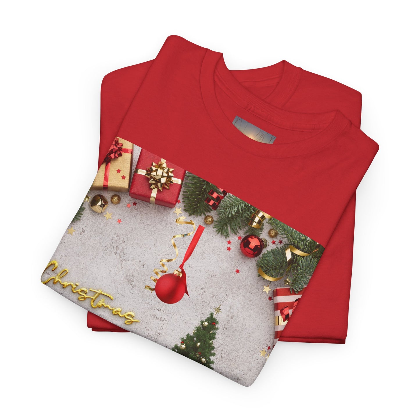 Christmas-Themed Unisex Heavy Cotton Tee, Holiday Gift, Festive Apparel, Family Gatherings, New Year Celebrations, Cute Christmas Shirt