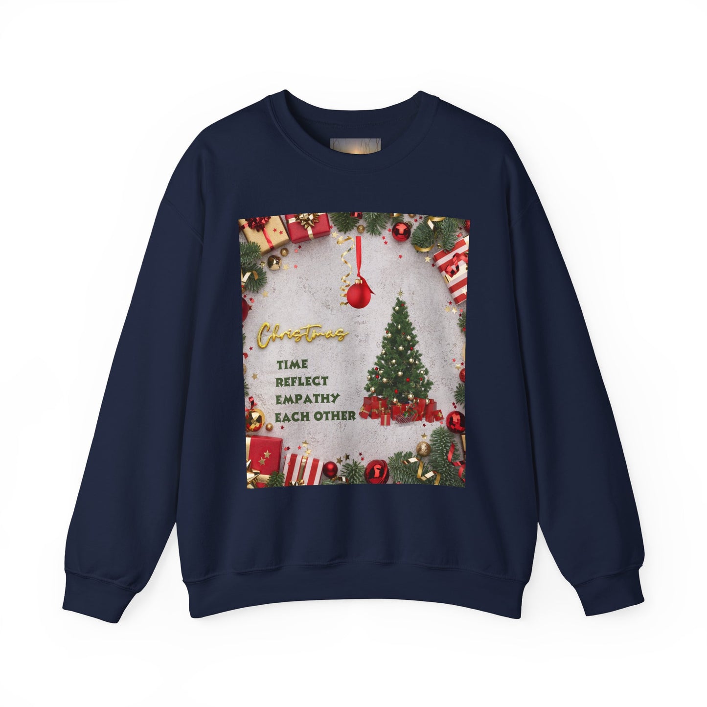 Cozy Christmas Sweatshirt - Reflect Empathy & Be A New You, Holiday Gift, Winter Fashion, Christmas Celebration, Unisex Crewneck