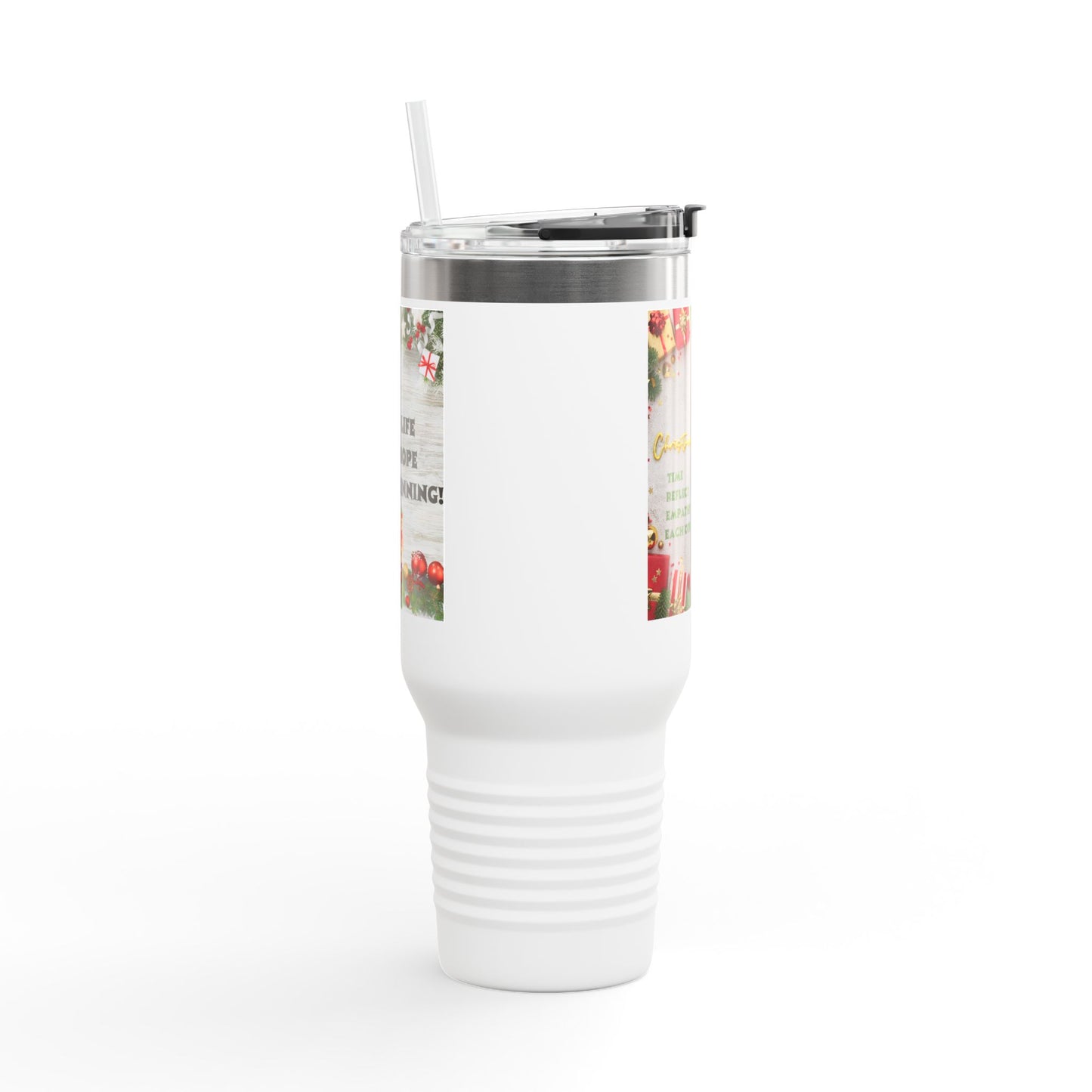 Holiday Insulated Travel Mug, 40oz | Christmas Gift, Travel Coffee Cup, Winter Drinkware, Reusable Mug, Eco-Friendly Beverage Container