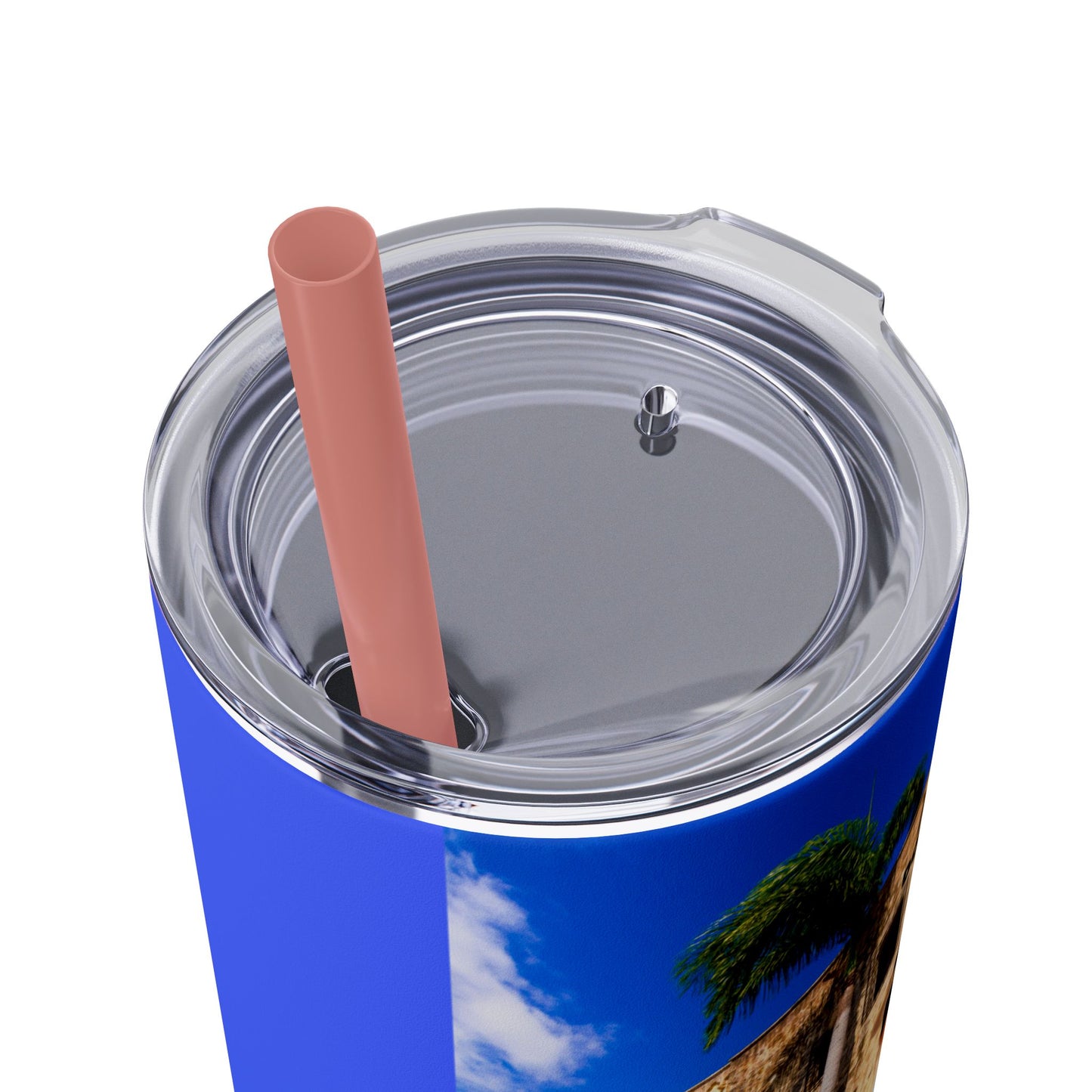 DOMINICAN REPUBLIC Vibrant Travel Tumbler, 20oz Skinny Tumbler with Straw - Perfect for Summer Adventures, Vacation, Gifts, Customizable