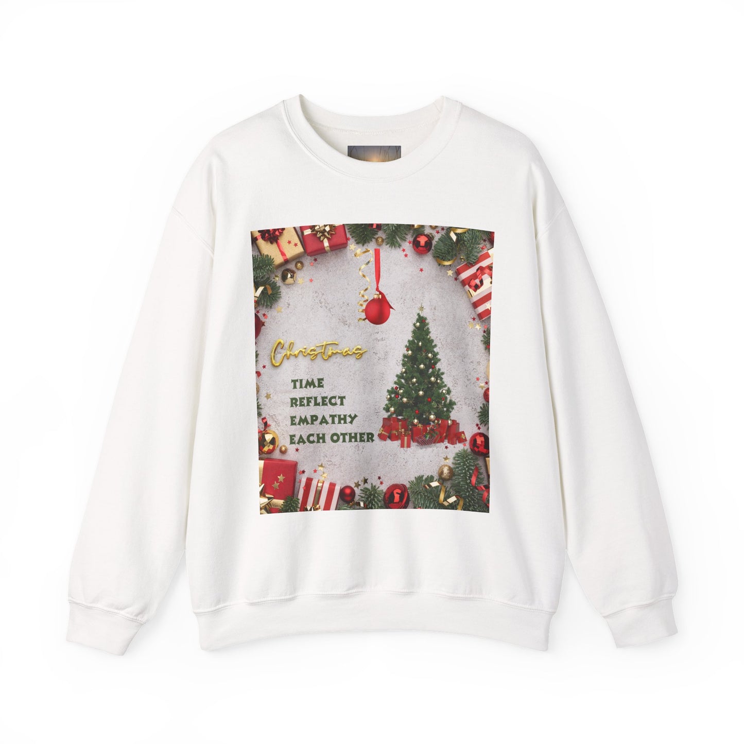 Cozy Christmas Sweatshirt - Reflect Empathy & Be A New You, Holiday Gift, Winter Fashion, Christmas Celebration, Unisex Crewneck