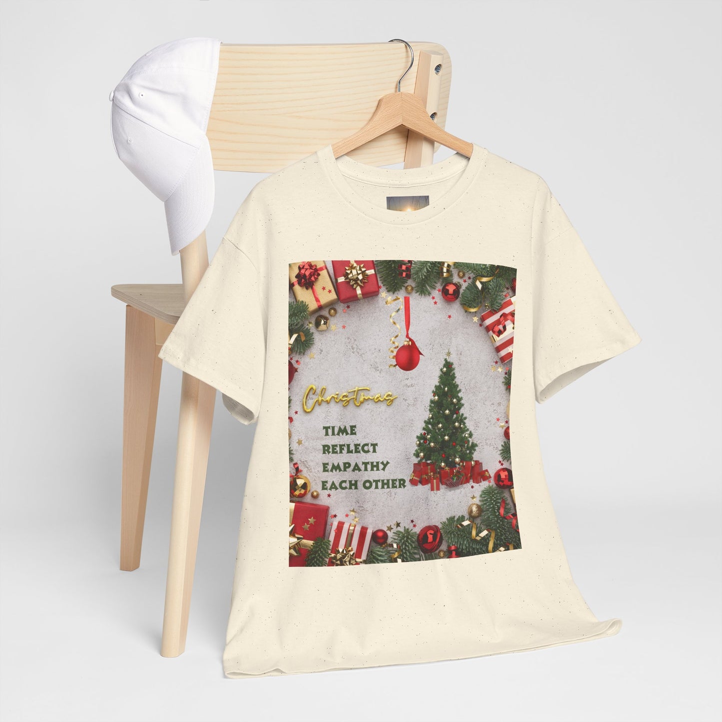Christmas-Themed Unisex Heavy Cotton Tee, Holiday Gift, Festive Apparel, Family Gatherings, New Year Celebrations, Cute Christmas Shirt