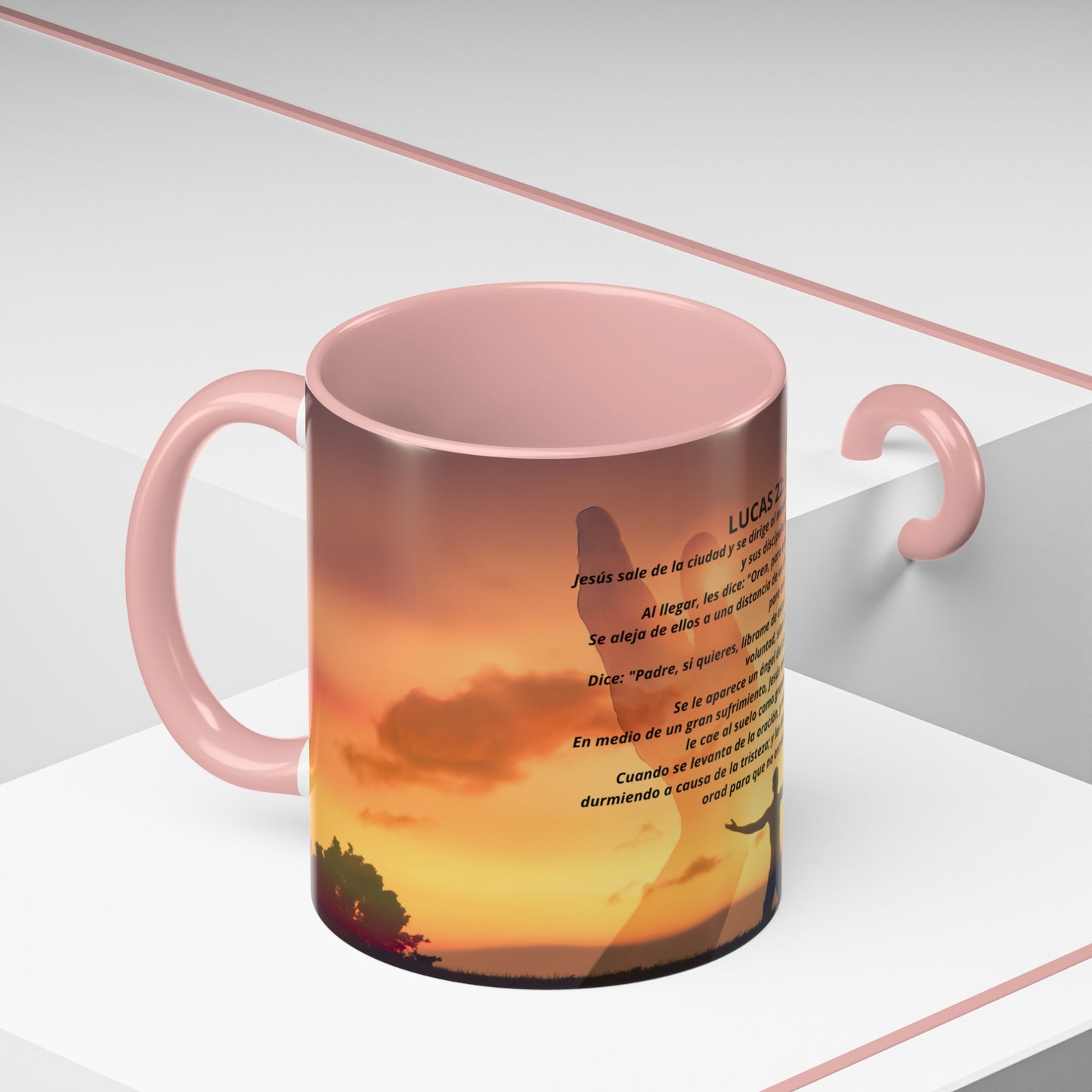 LUCAS 22: 39-46 Oración en el Monte Accent Coffee Mug (1ó1, 15oz)