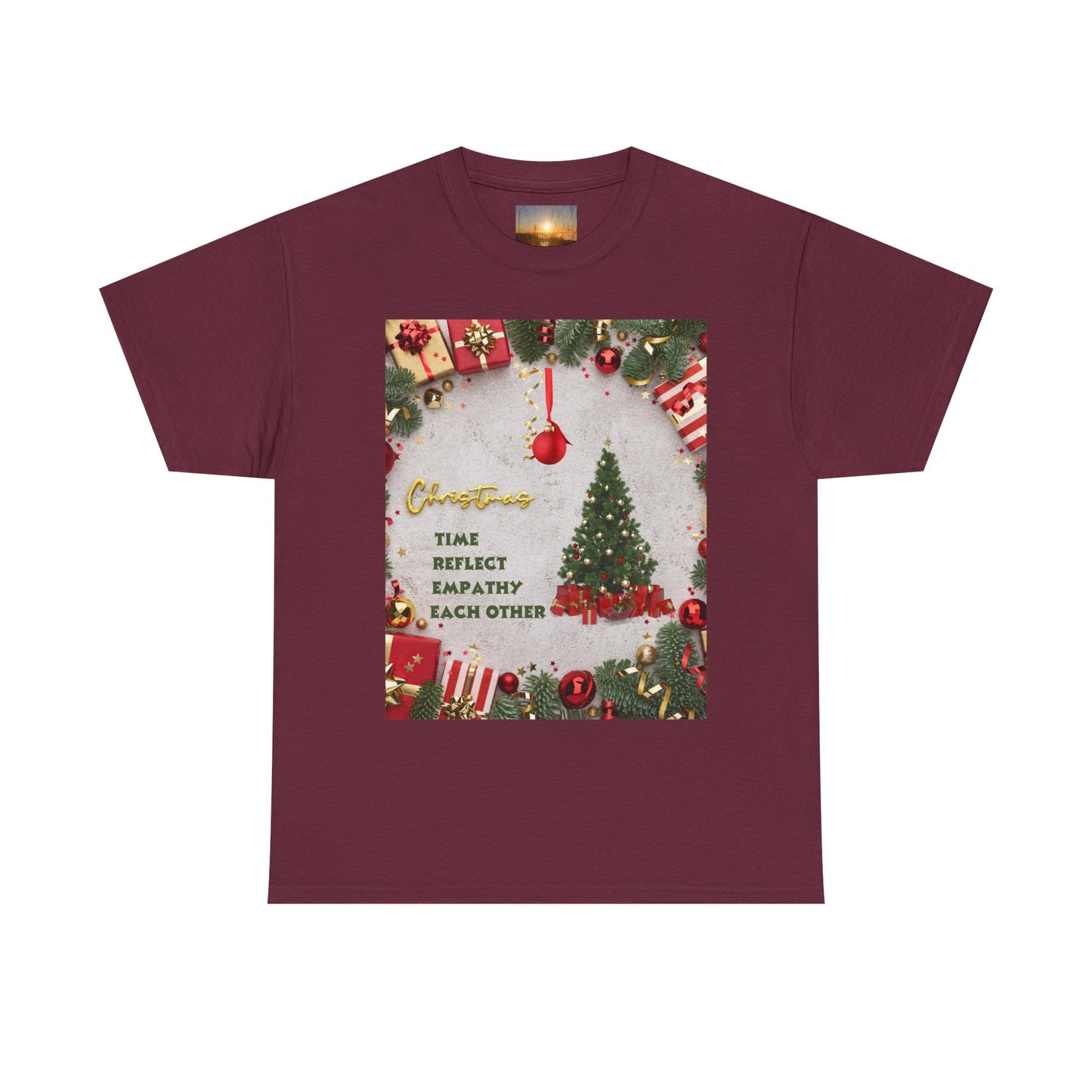 Christmas-Themed Unisex Heavy Cotton Tee, Holiday Gift, Festive Apparel, Family Gatherings, New Year Celebrations, Cute Christmas Shirt
