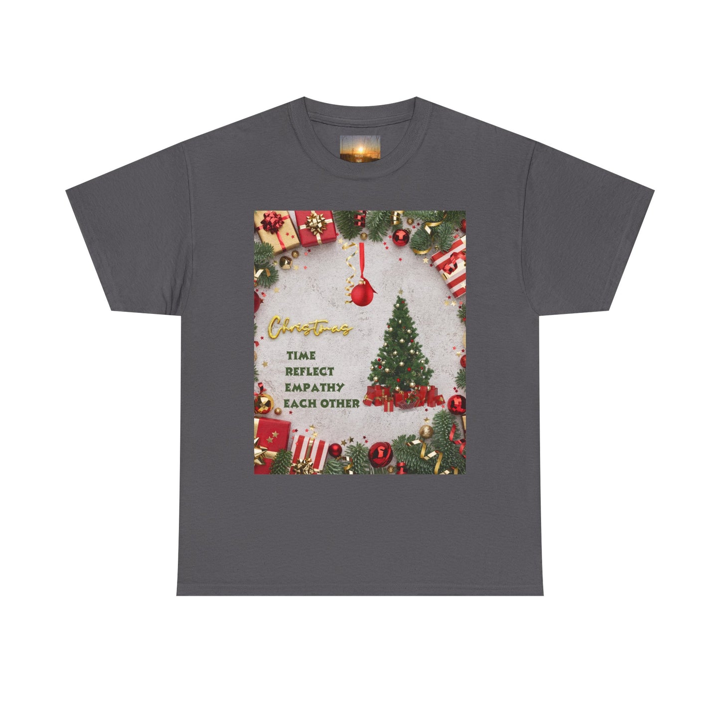 Christmas-Themed Unisex Heavy Cotton Tee, Holiday Gift, Festive Apparel, Family Gatherings, New Year Celebrations, Cute Christmas Shirt