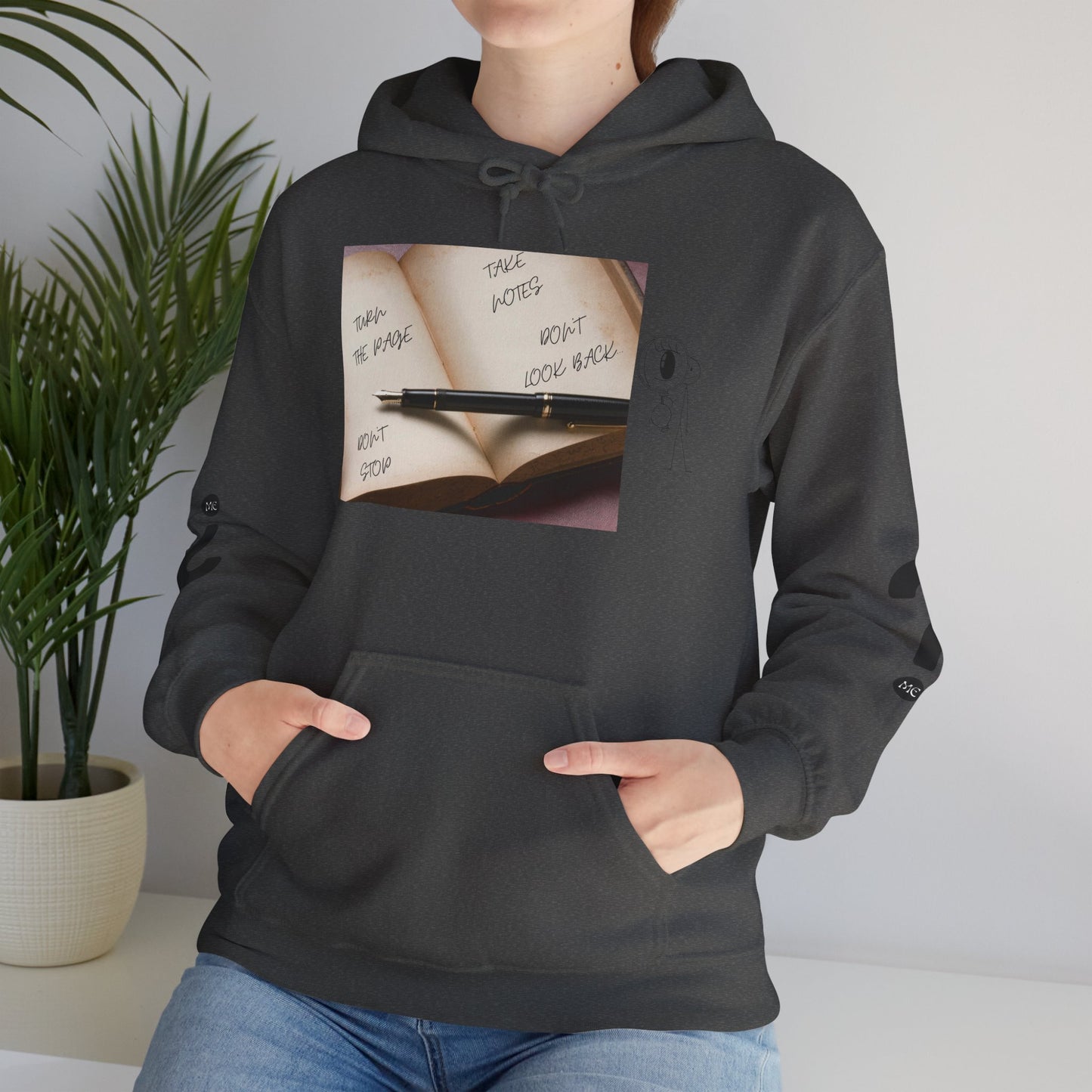 TURN THE PAGE Inspirational Quote Hoodie, Cozy Sweatshirt for Writers, Motivational Gift, Book Lover Apparel, Perfect for Holidays