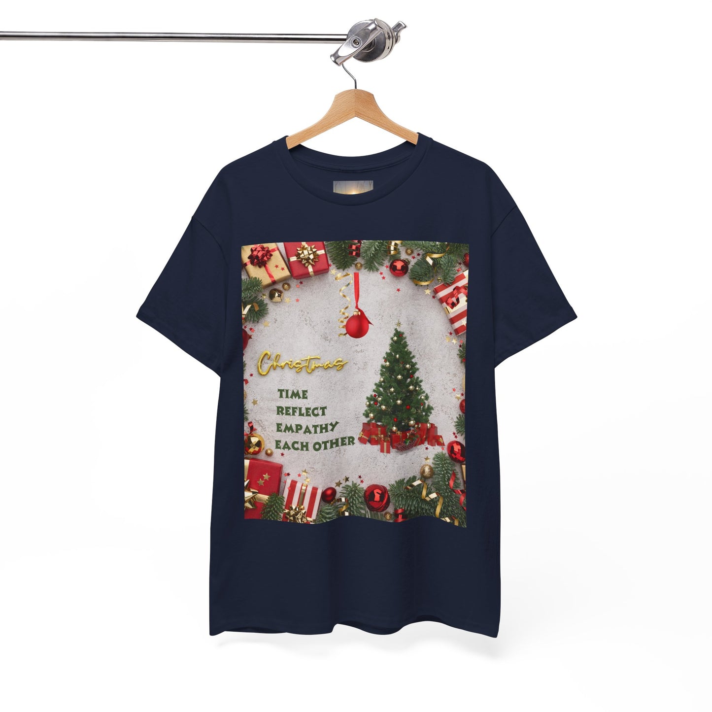 Christmas-Themed Unisex Heavy Cotton Tee, Holiday Gift, Festive Apparel, Family Gatherings, New Year Celebrations, Cute Christmas Shirt