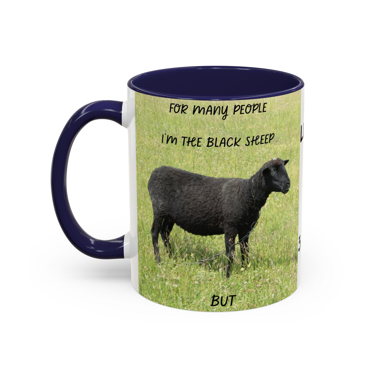 BLACK SHEEP Beautiful Sheep Coffee Mug, Inspirational Luke 15:3-7 Mug, Nature Lover Gift, Faith-Based Beverage Cup, Unique Farmhouse Decor