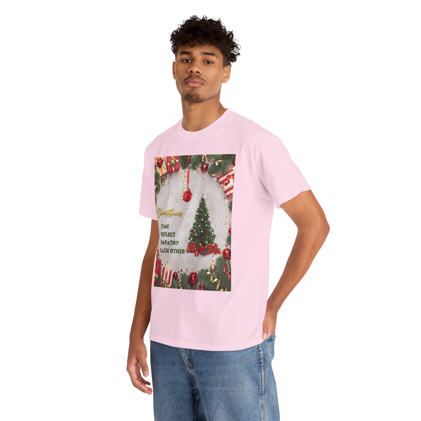 Christmas-Themed Unisex Heavy Cotton Tee, Holiday Gift, Festive Apparel, Family Gatherings, New Year Celebrations, Cute Christmas Shirt