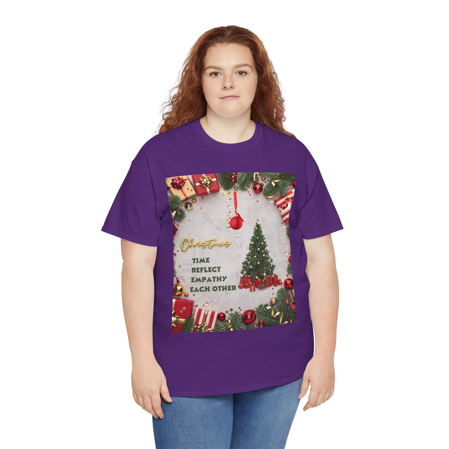 Christmas-Themed Unisex Heavy Cotton Tee, Holiday Gift, Festive Apparel, Family Gatherings, New Year Celebrations, Cute Christmas Shirt