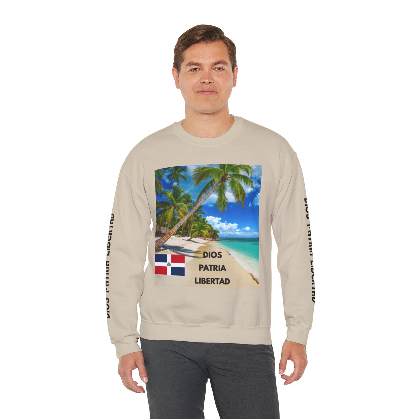 QUISQUEYA HERMOSA Tropical Paradise Sweatshirt - Dios Patria Libertad, Quisqueya Hermosa, Dominican Republic Gift, Beach Vibes, Unisex Crewneck