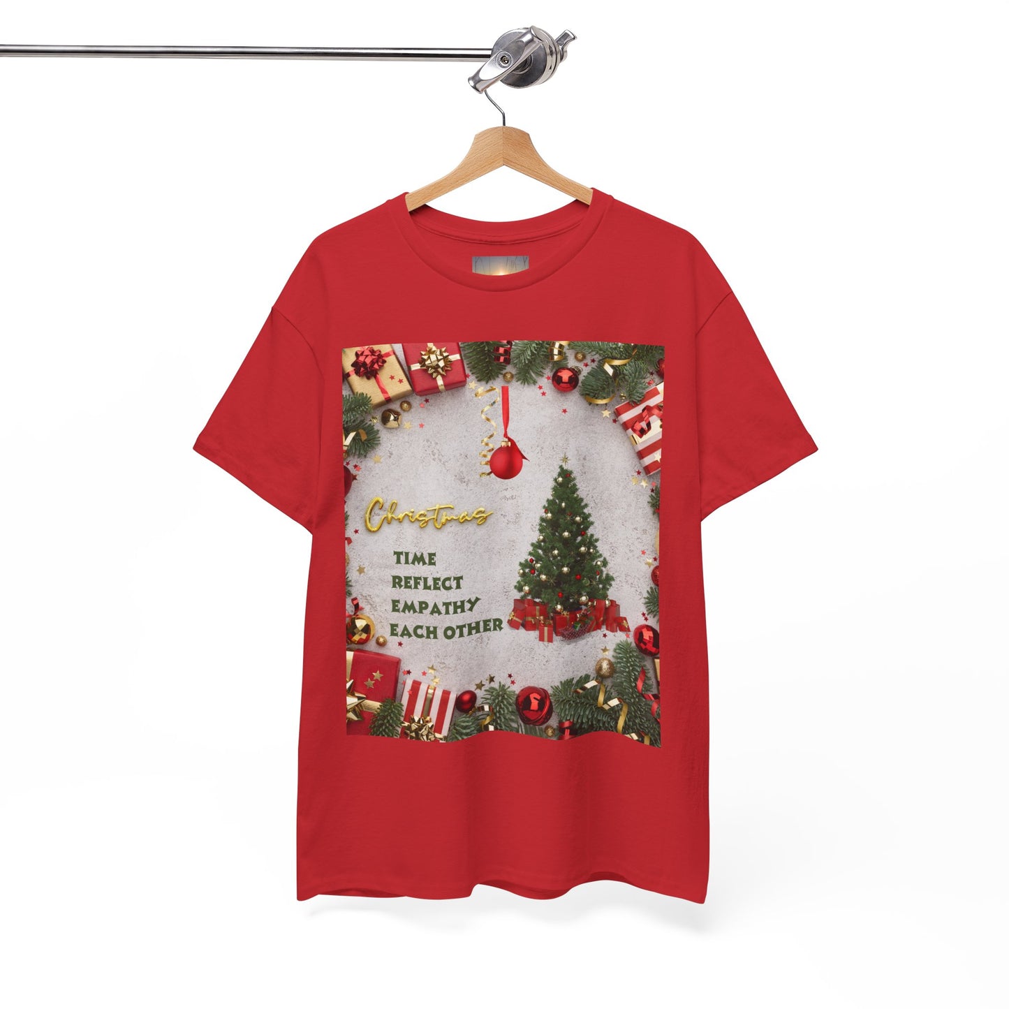 Christmas-Themed Unisex Heavy Cotton Tee, Holiday Gift, Festive Apparel, Family Gatherings, New Year Celebrations, Cute Christmas Shirt