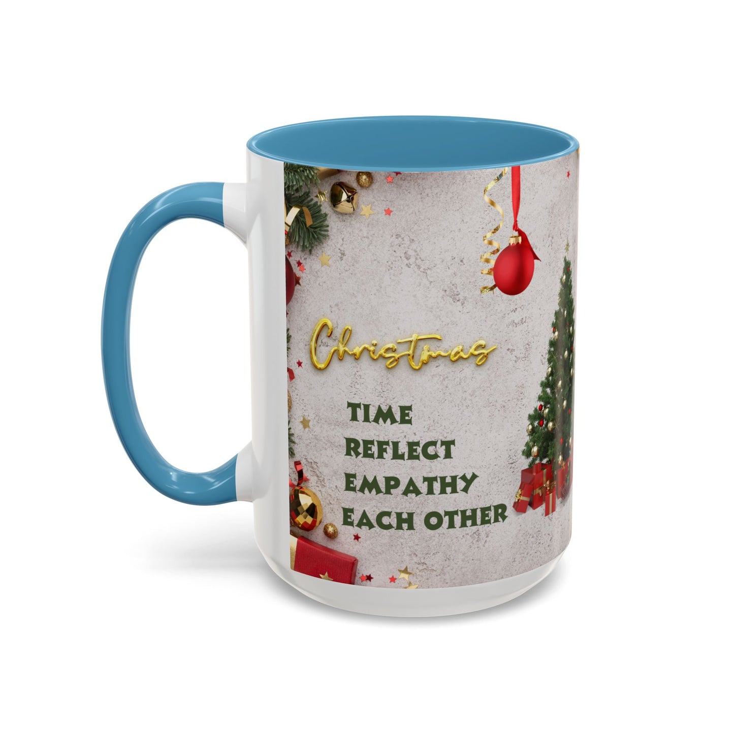Festive Accent Coffee Mug for New Beginnings, Holiday Gift for Friends, Christmas Celebration, Unique Home Decor, Motivational Drinkware