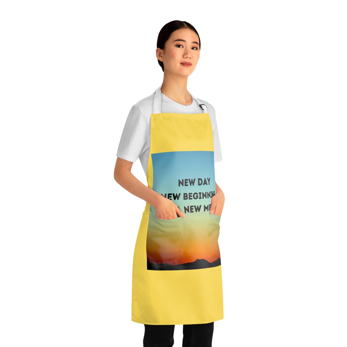 NEW DAY NEW BEGINNING A NEW ME Apron (AOP)