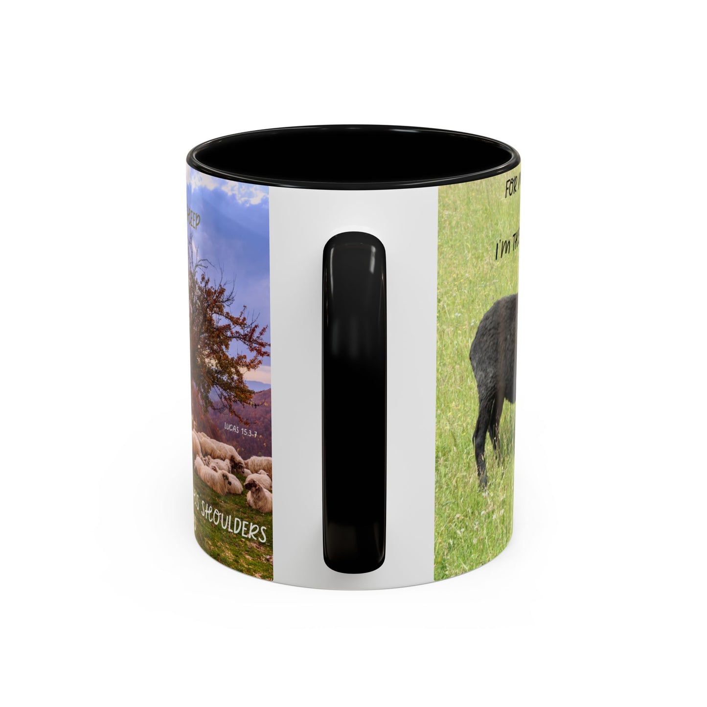 BLACK SHEEP Beautiful Sheep Coffee Mug, Inspirational Luke 15:3-7 Mug, Nature Lover Gift, Faith-Based Beverage Cup, Unique Farmhouse Decor