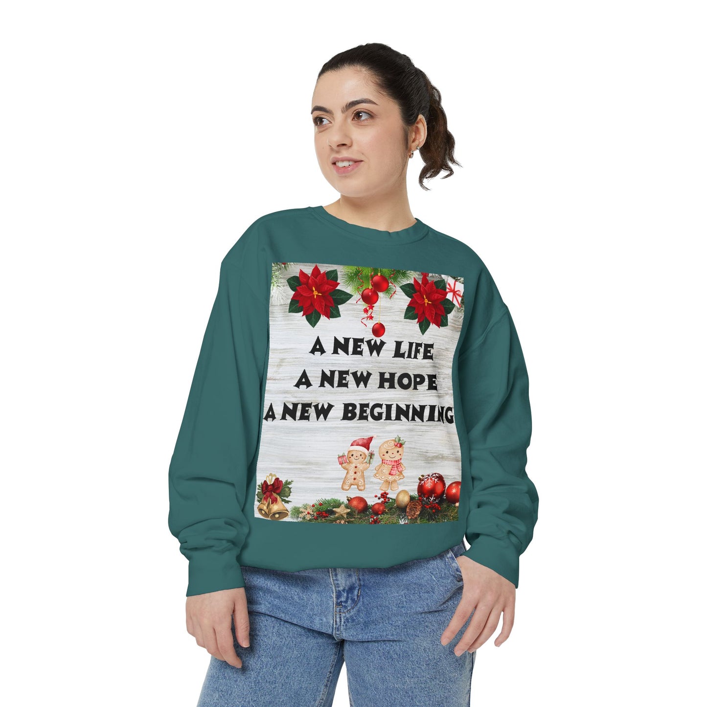 Cozy Holiday Sweatshirt - A New Life, New Hope, New Beginning, Christmas Gift, Unisex Apparel, Festive Wear, Winter Fashion