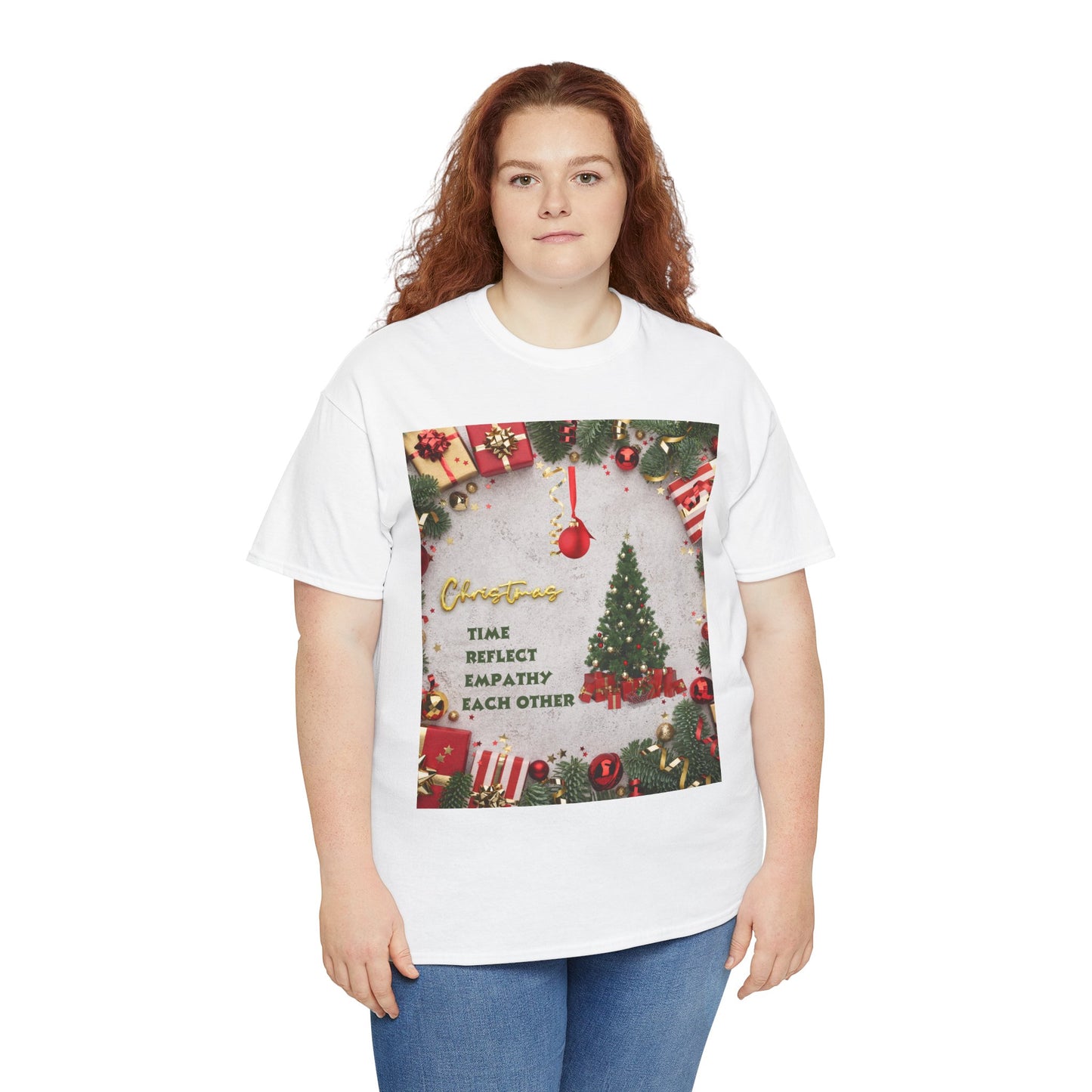 Christmas-Themed Unisex Heavy Cotton Tee, Holiday Gift, Festive Apparel, Family Gatherings, New Year Celebrations, Cute Christmas Shirt
