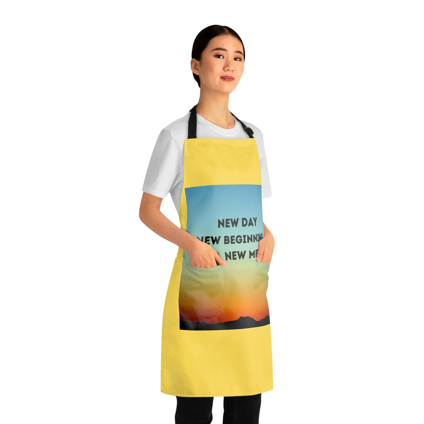 NEW DAY NEW BEGINNING A NEW ME Apron (AOP)