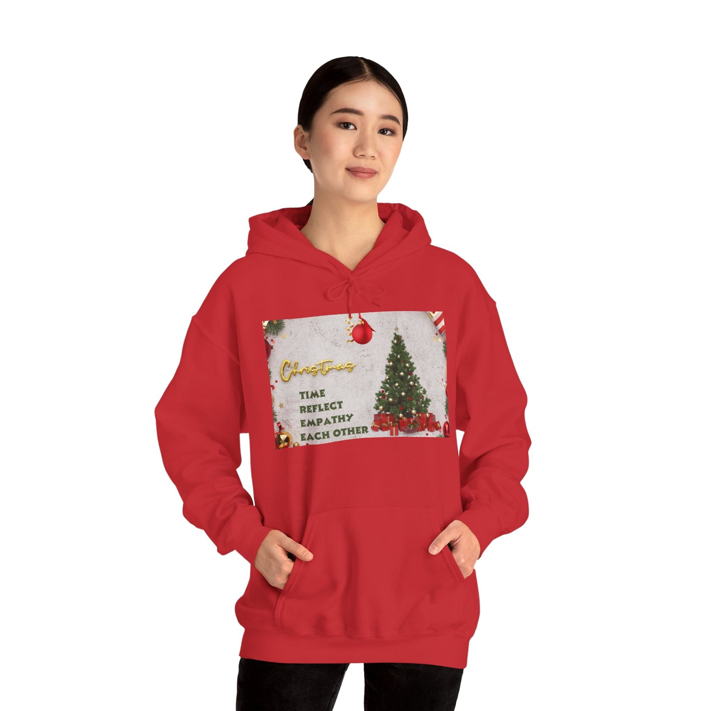 Christmas Vibe Hoodie, Festive Sweatshirt for Holiday Celebrations, Cozy Gift for Friends and Family, Unisex Winter Wear, Reflect Empathy