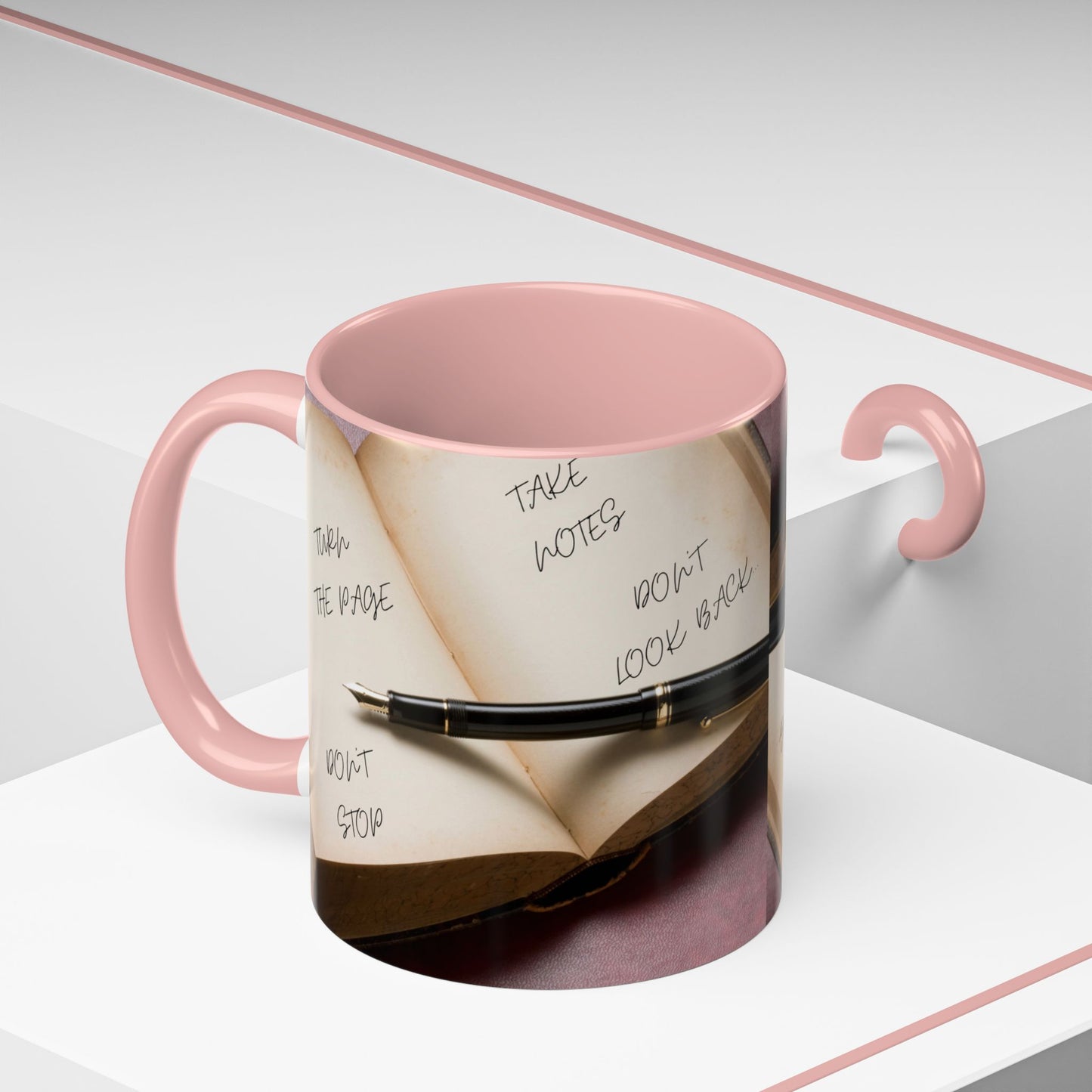 TURN THE PAGE NO TE DETENGAS Inspirational Accent Coffee Mug - Motivational Quotes, Perfect for Home or Office, Gift for Friends, Encouragement, Self-care