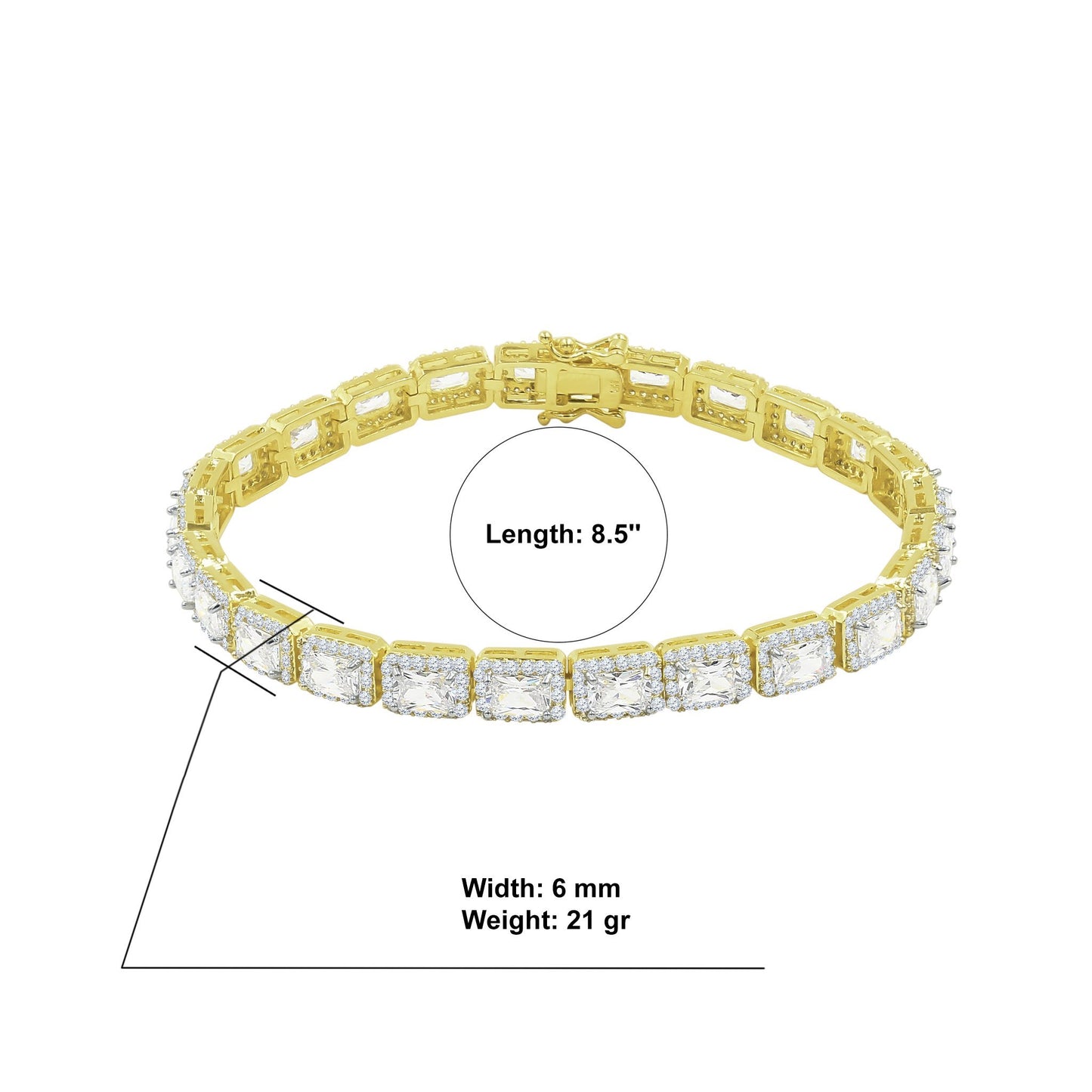 6MM SQUARE TENNIS BRACELET I 962222
