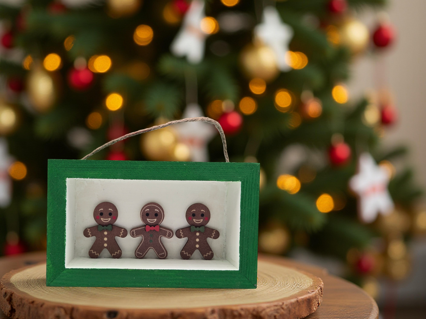 Mini Wood Shadow Box Ornaments