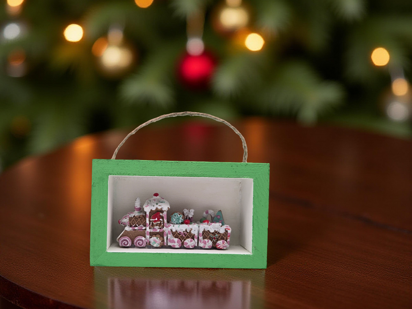Mini Wood Shadow Box Ornaments