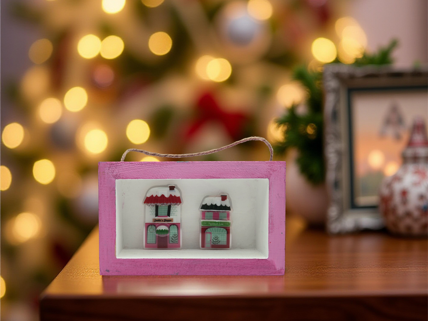 Mini Wood Shadow Box Ornaments