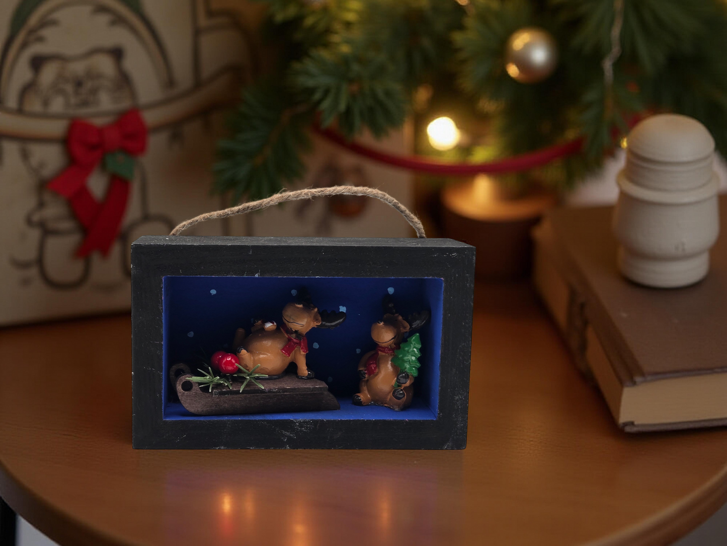Mini Wood Shadow Box Ornaments