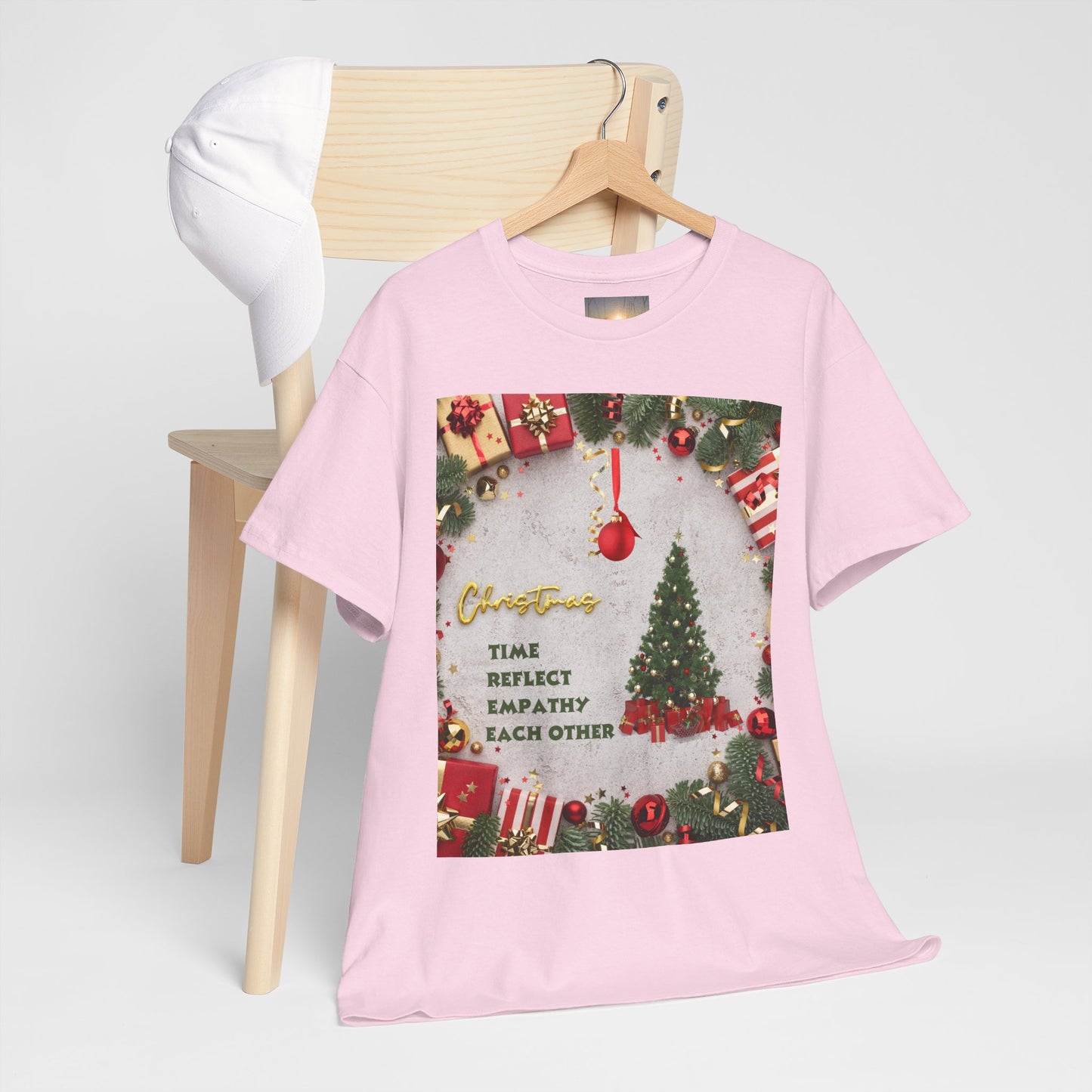 Christmas-Themed Unisex Heavy Cotton Tee, Holiday Gift, Festive Apparel, Family Gatherings, New Year Celebrations, Cute Christmas Shirt
