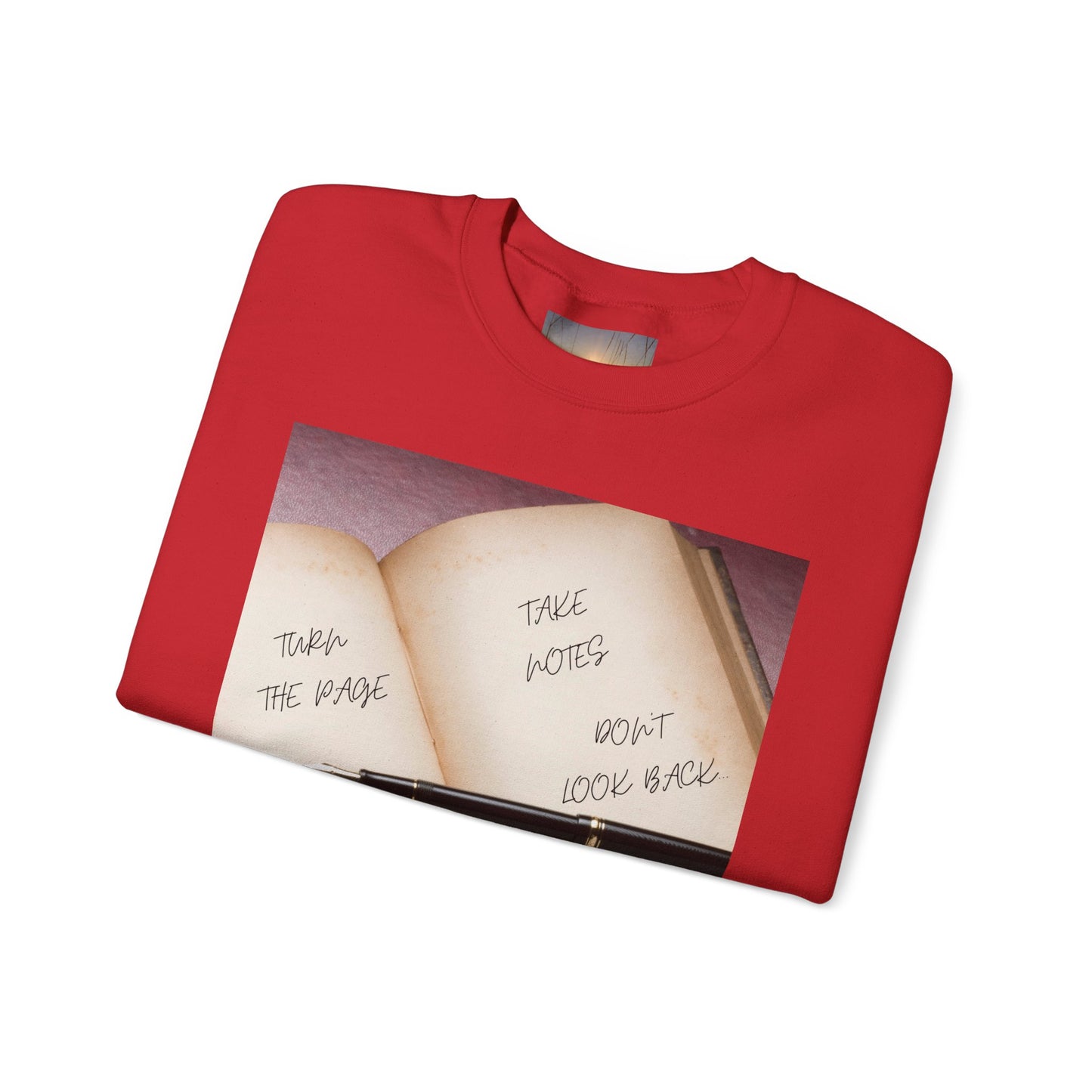 TURN THE PAGE Inspirational Sweatshirt for Note-Takers, Cozy Crewneck, Motivational Gift, Book Lovers, Back-to-School Apparel